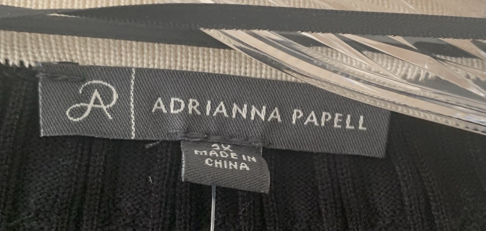 Adrianna Papell Plus 2X NEW Black Cardigan with Cream and Gold Buttons