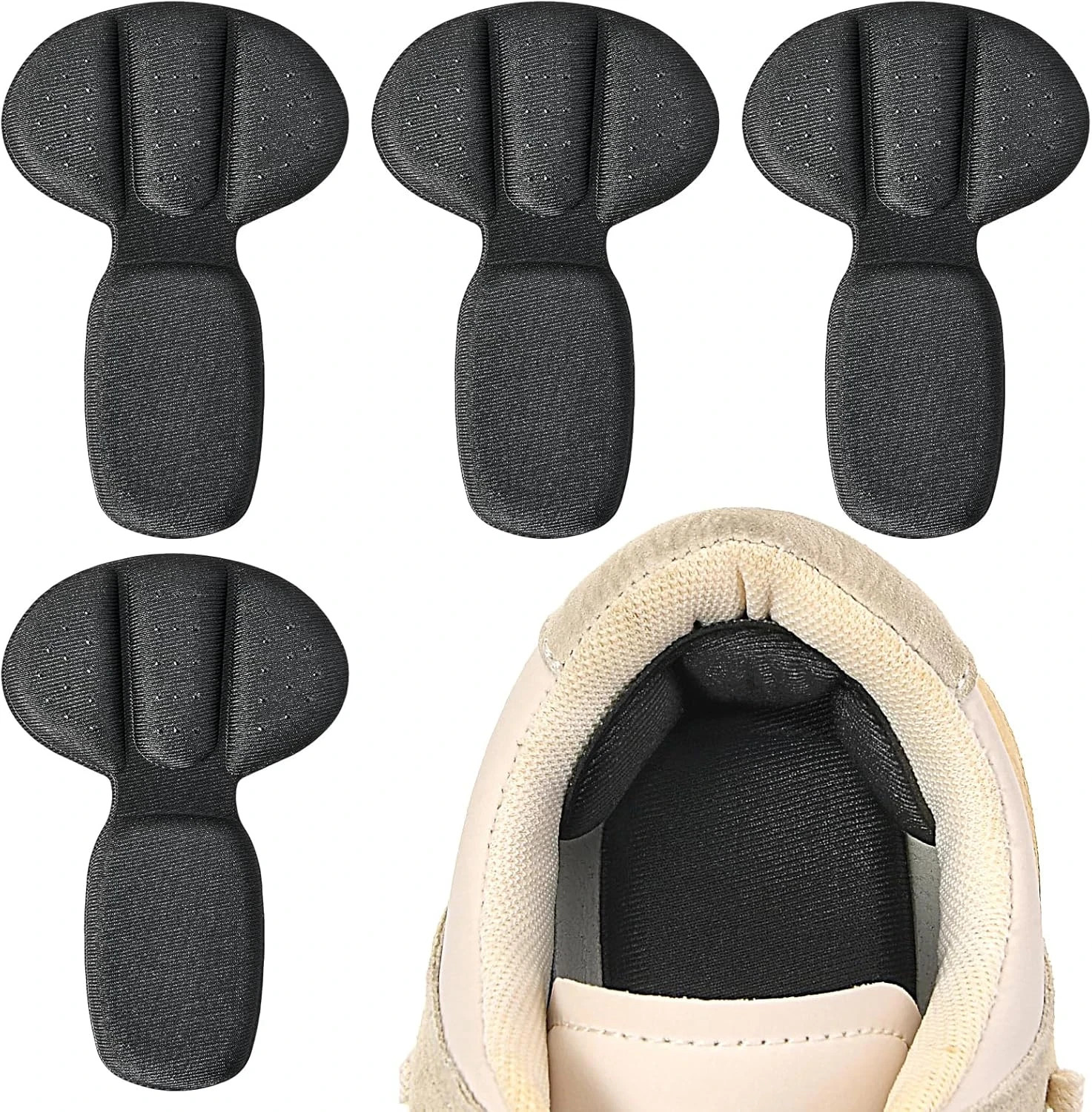 4PCS Heel Cushion Pads Adhesive Heel Grips Inserts for Shoes Boots Black