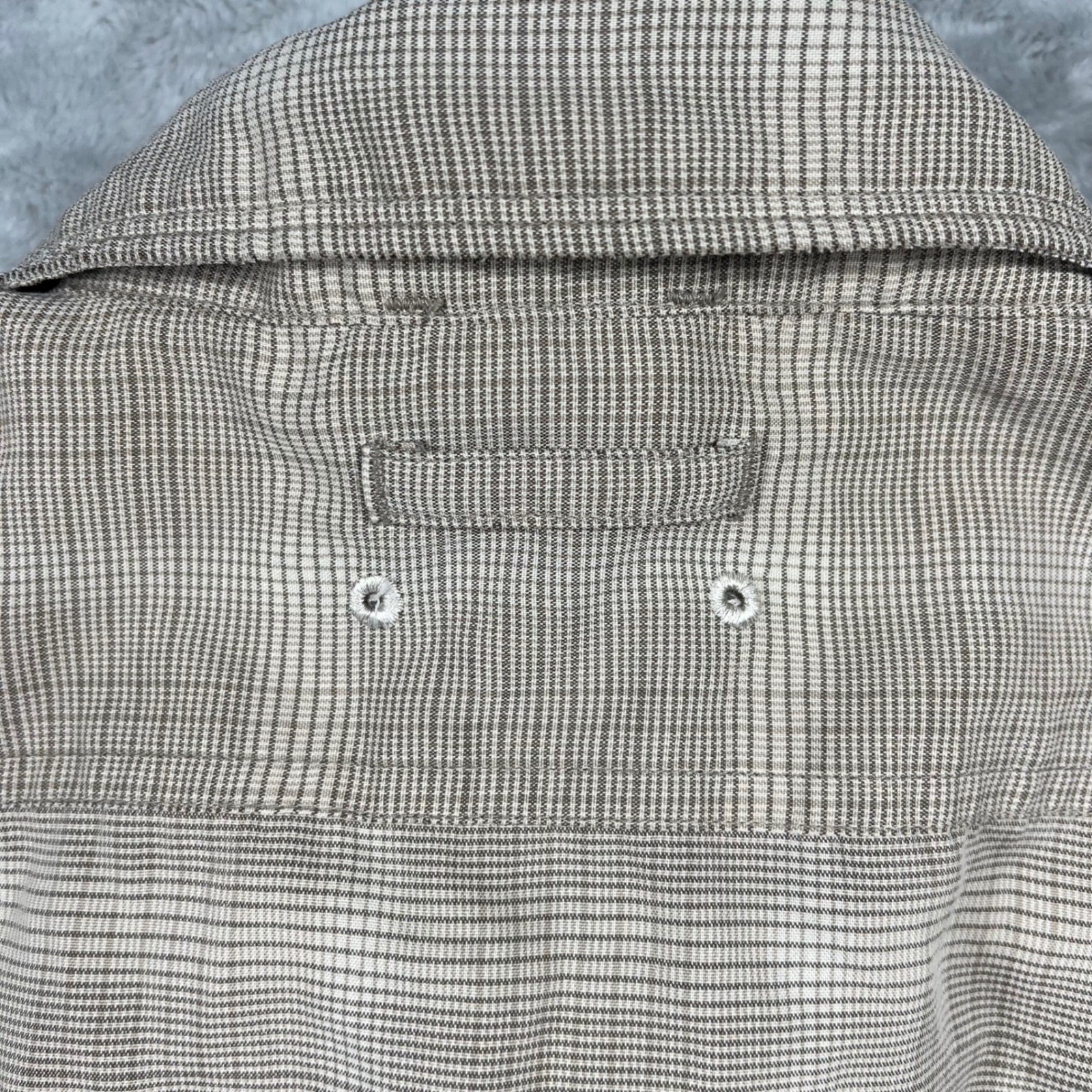 The North Face Mens Tan Plaid Short Sleeve Hiking Shirt Vent Hidden Pocket Med
