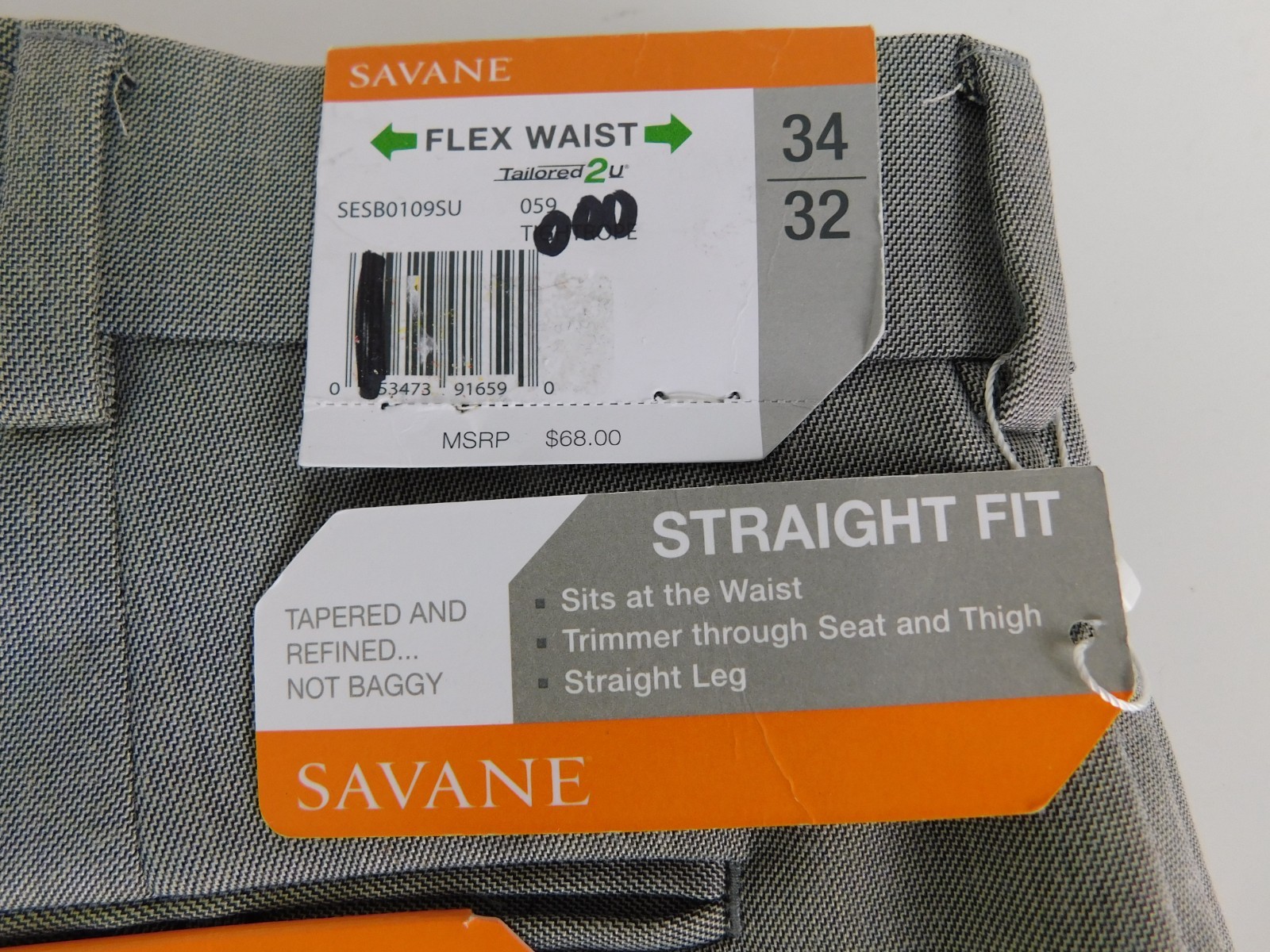 Savane Mens Designer Lightweight Sharkskin Gray Dress Pants 34 x 32 NEW $68