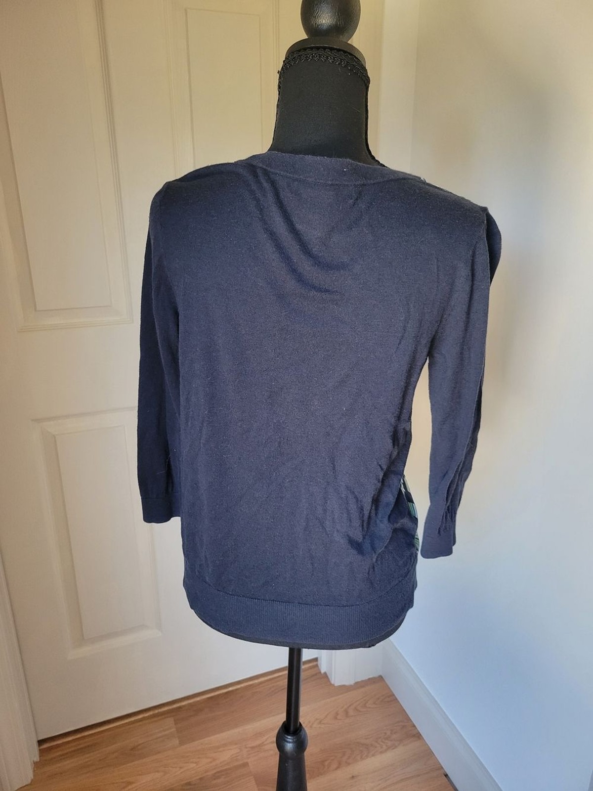 Banana Republic Patterned Navy and Mint Button-Up Women’s Cardigan Size S