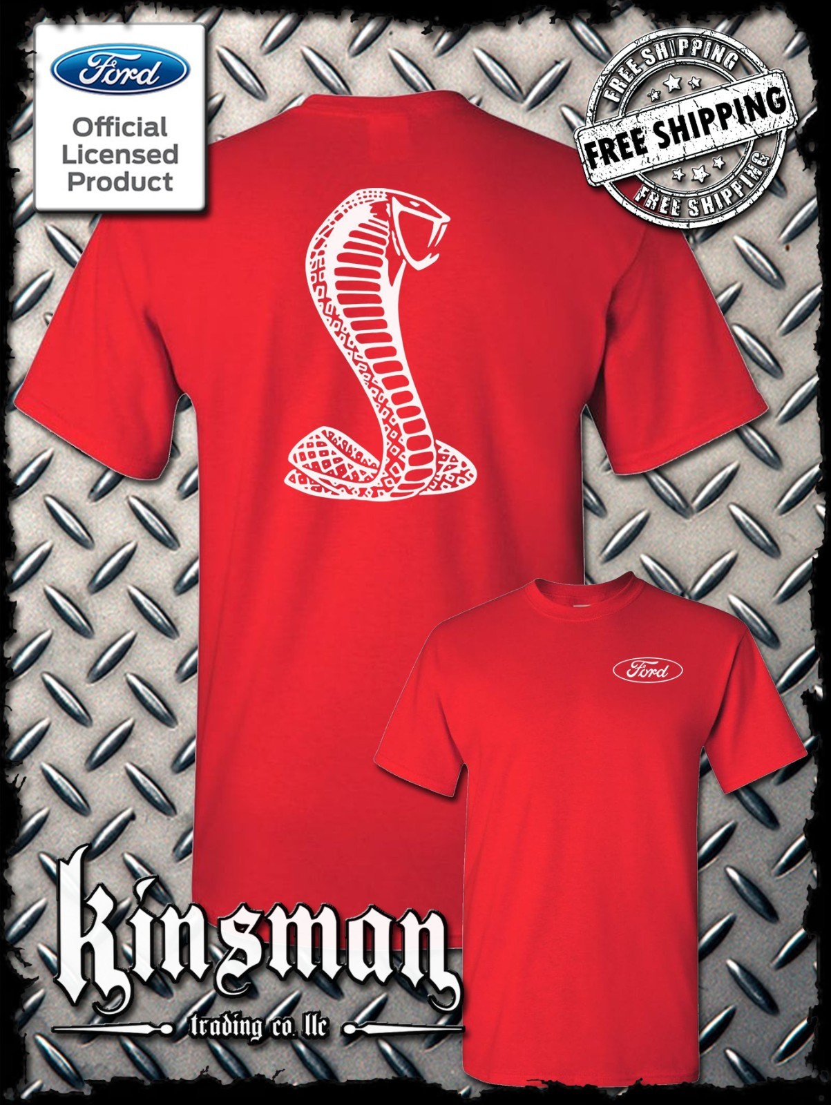 Licensed Ford / Shelby Cobra Logo T-Shirt – Official Product Mustang GT500