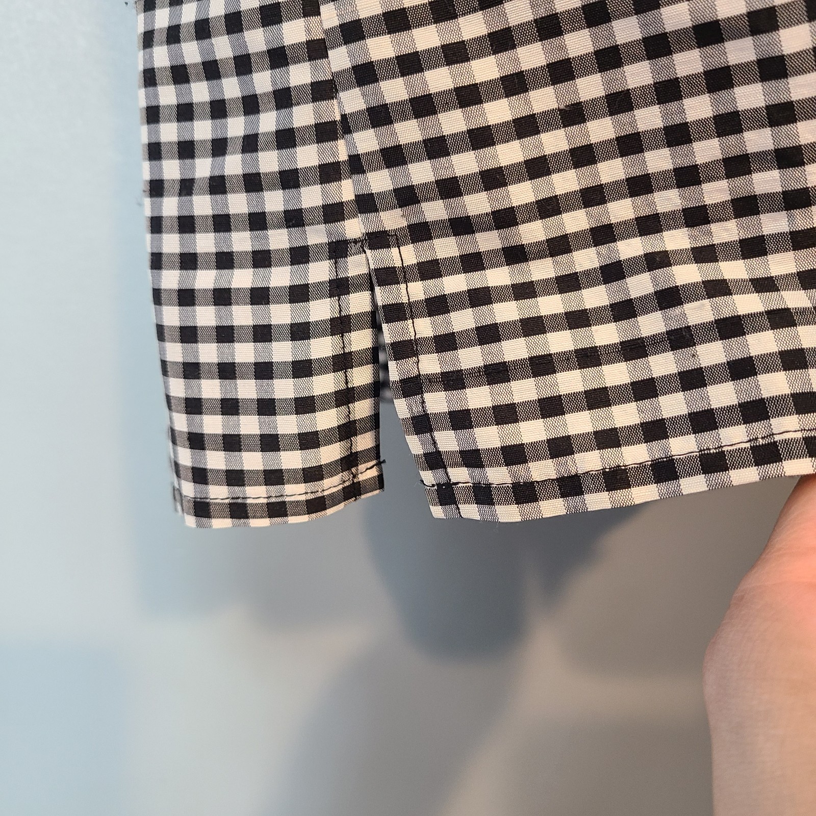 Vtg Womens Silk Button Down Top Tailored Gingham Euro Summer Old Money Preppy 10