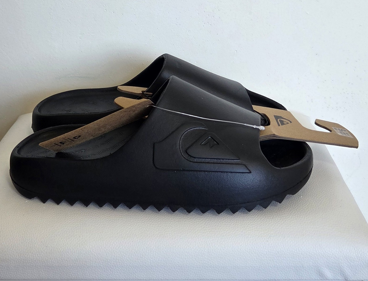 Quiksilver Men’s Slide Sandals Black Slip-On Synthetic US 9 EU 42 UK 8