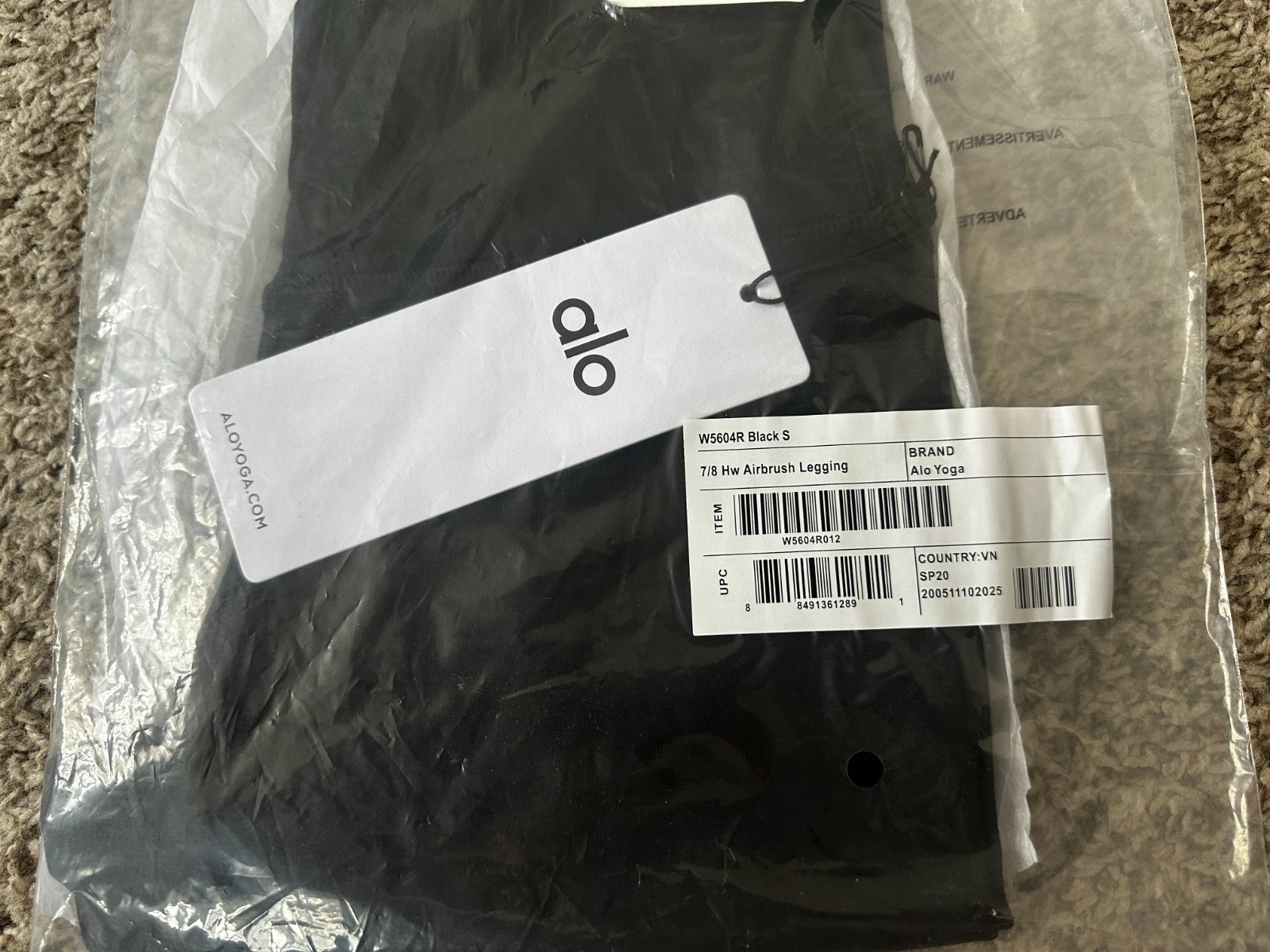 Legging 7/8 Hw Airbrush alo BLACK Size S
