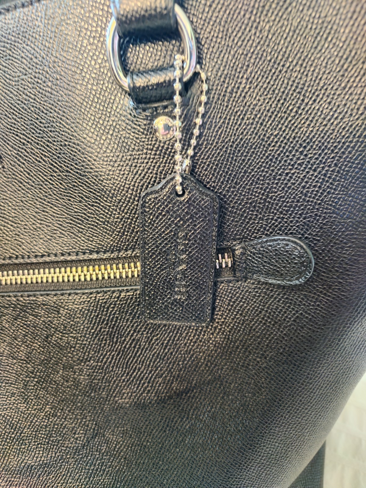 Coach Large Crossgrain Leather Tote for Women – Black (F79608)