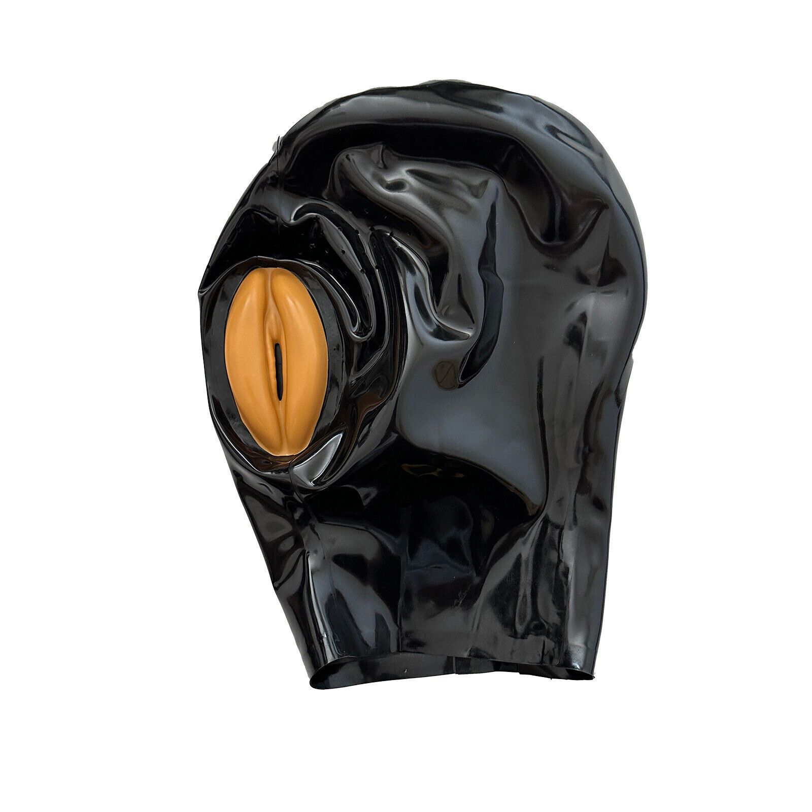 Latex Hood Back Zipper Rubber Mask with Vaginal Party Cosplay Outfit Fetish BDSM