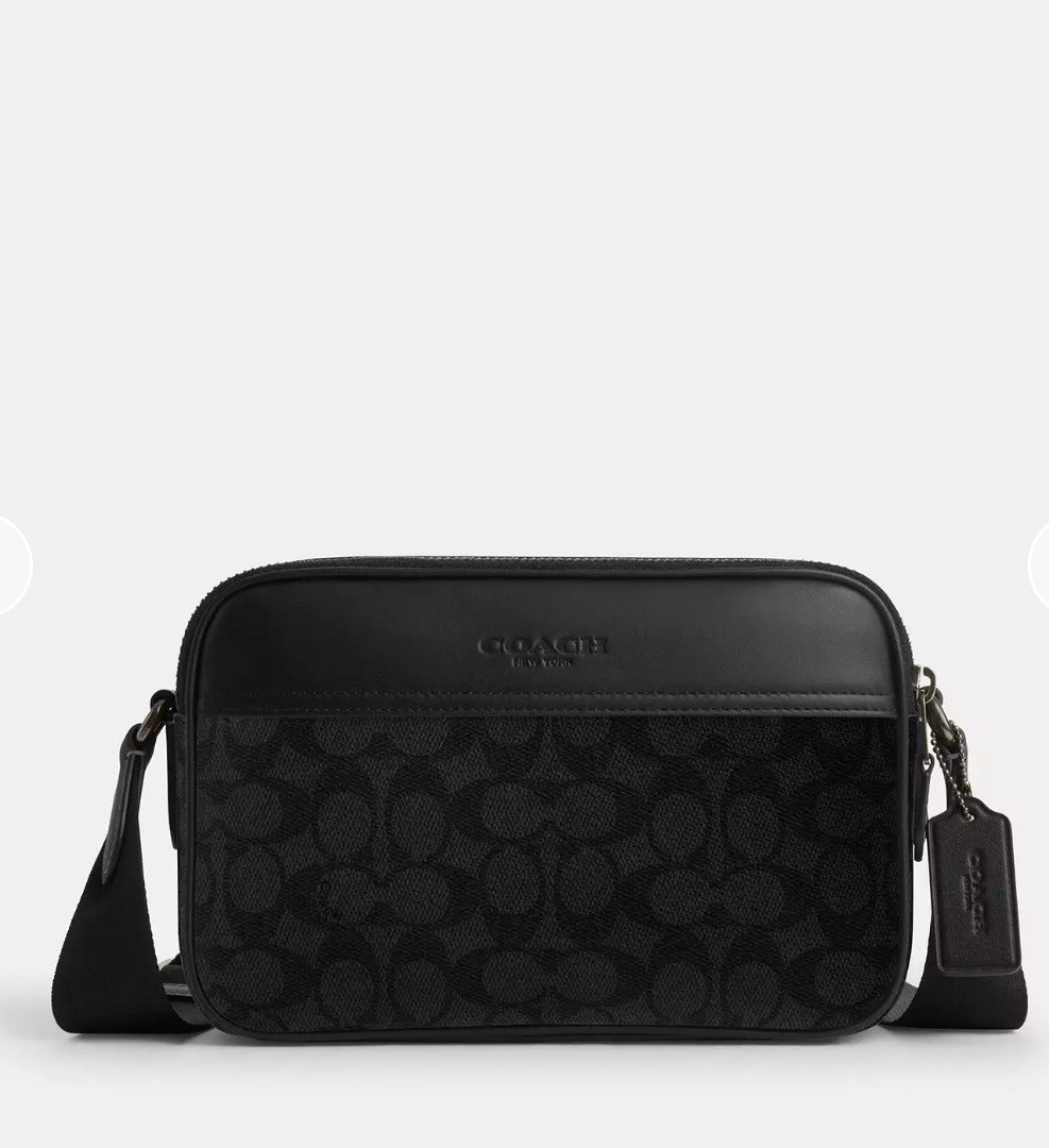 Graham Men’s Crossbody Bag In Signature Canvas and smooth calf leather CV921