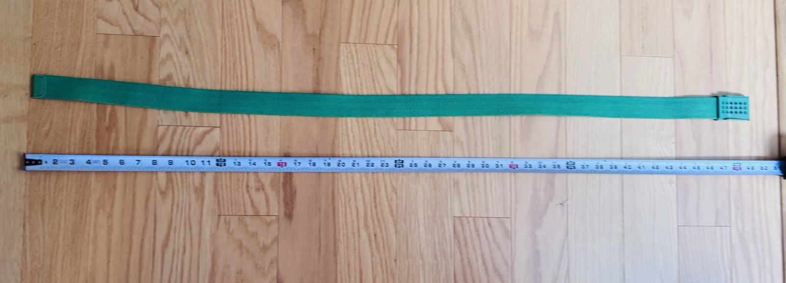 Green Bright Webbed Belt 42 in 1.5 in Wide Adjustable Solid w/ Buckle