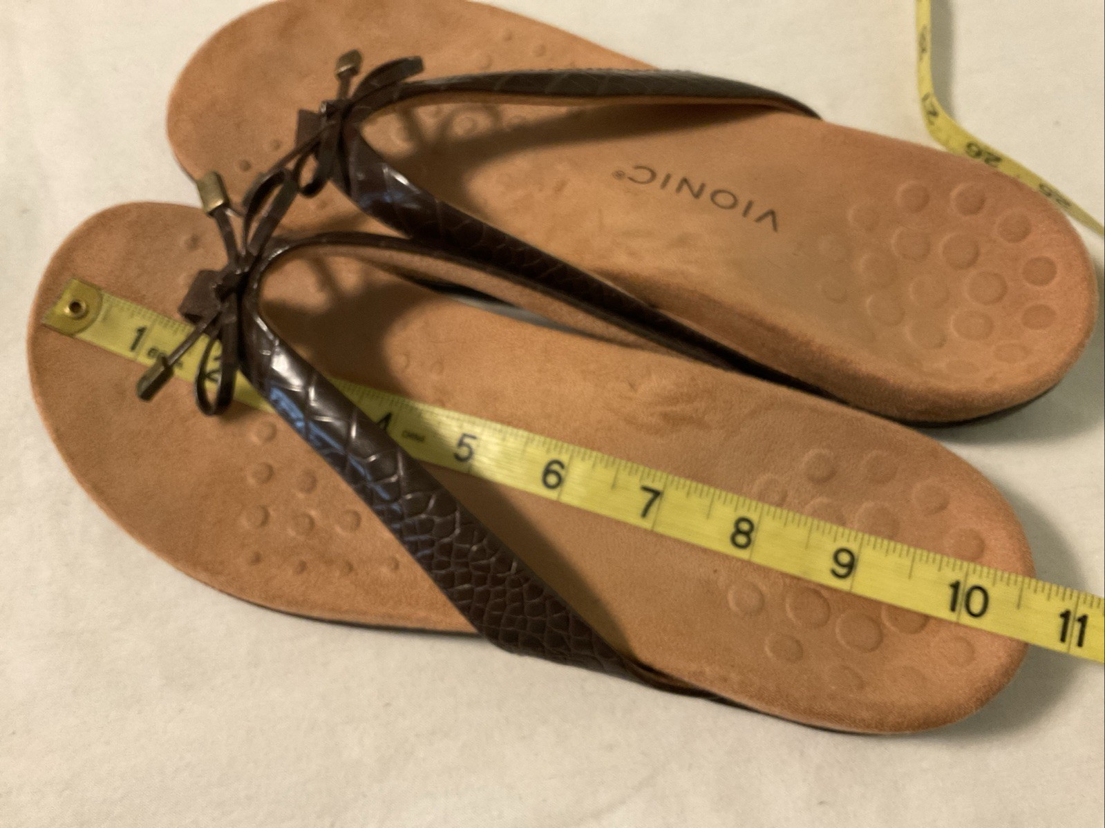 Vionic Bella II Brown Flip Flop Thong Sandals Womens Size 10
