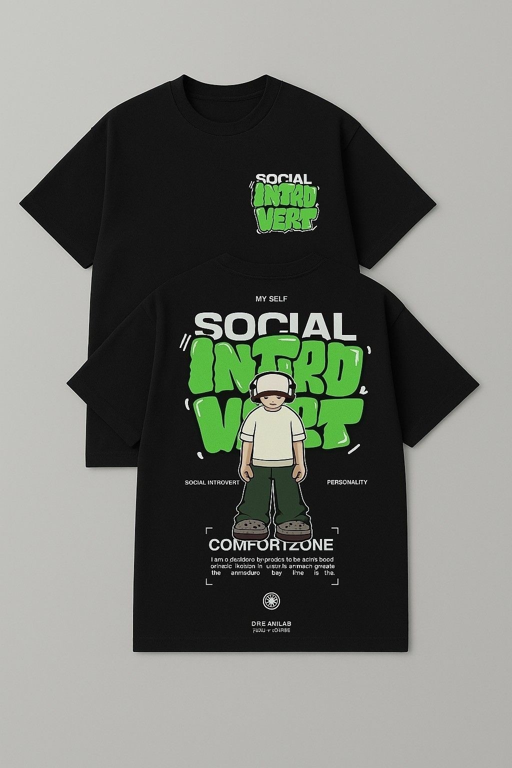 Social Introvert Comfort Zone Streetwear Graphic T Shirt