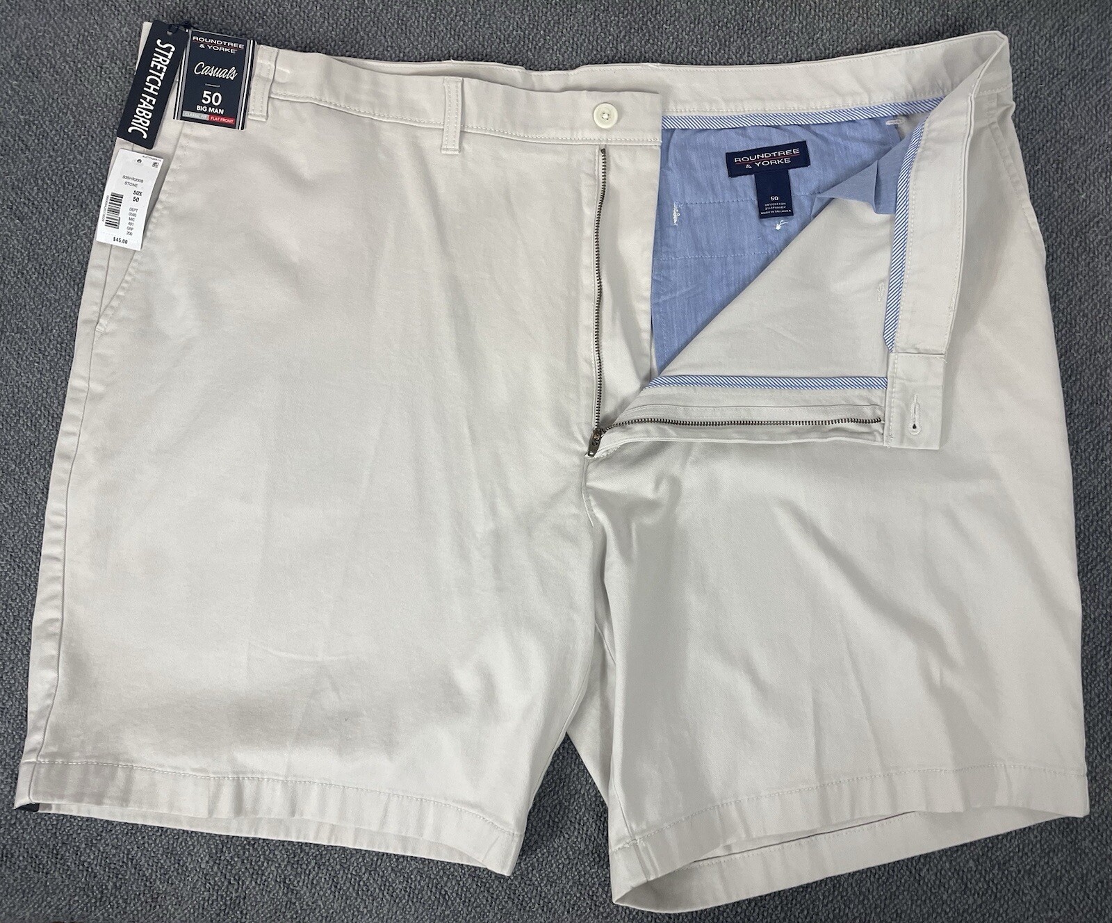 Roundtree & Yorke Big Man Shorts Size 50 CASUALS Navy, Black, Stone or White NWT