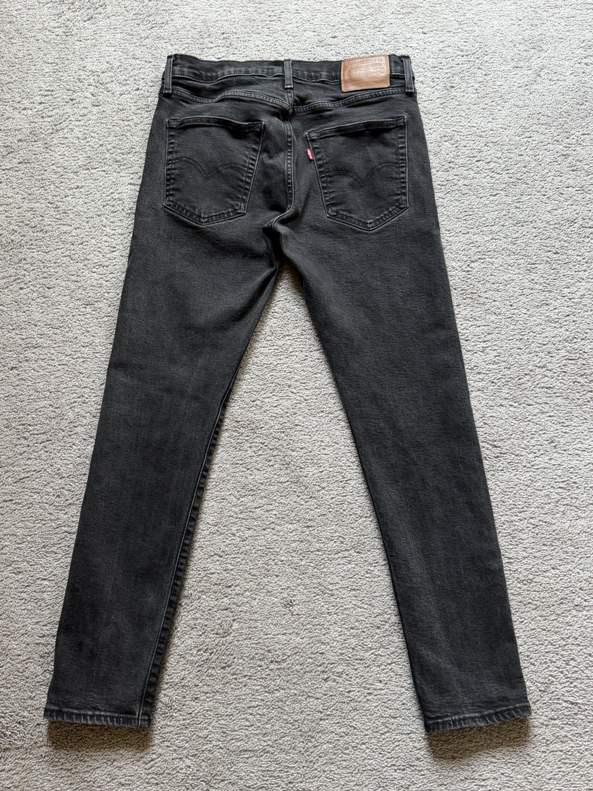 Levi’s Premium 513 Black Denim Jeans Stretch Slim Straight Mens 32×32