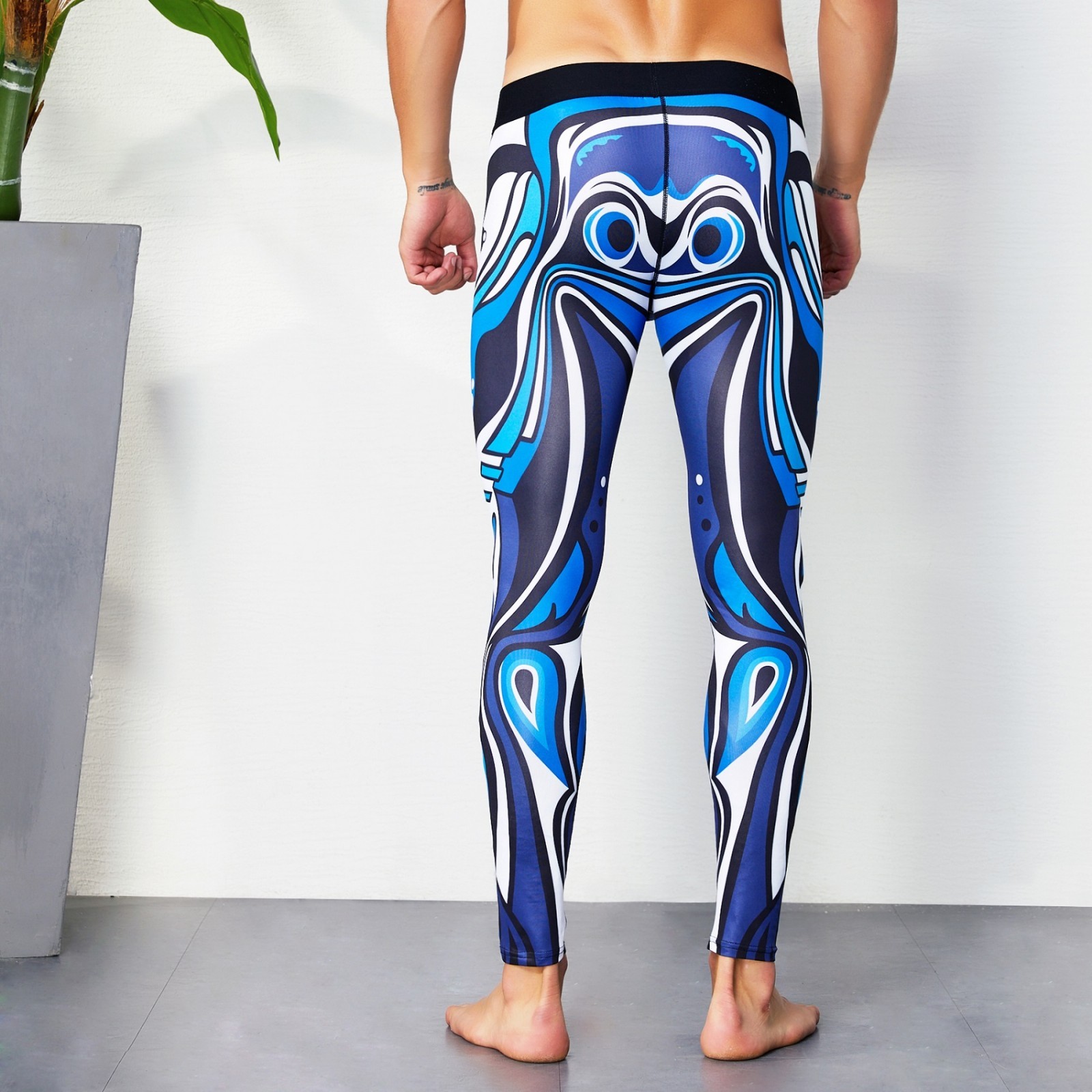 SEOBEAN Long Johns men long pants Underwear elastic flex Yoga GYM training wear