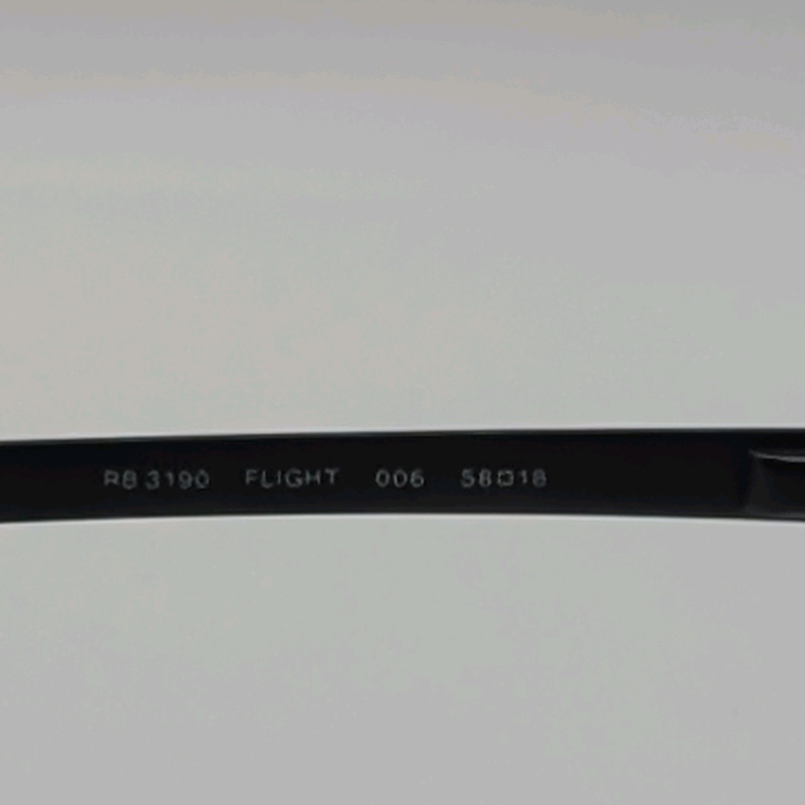 Vintage Ray-Ban RB3190 FLIGHT 006 Black Rectangle Sunglasses 58mm Italy