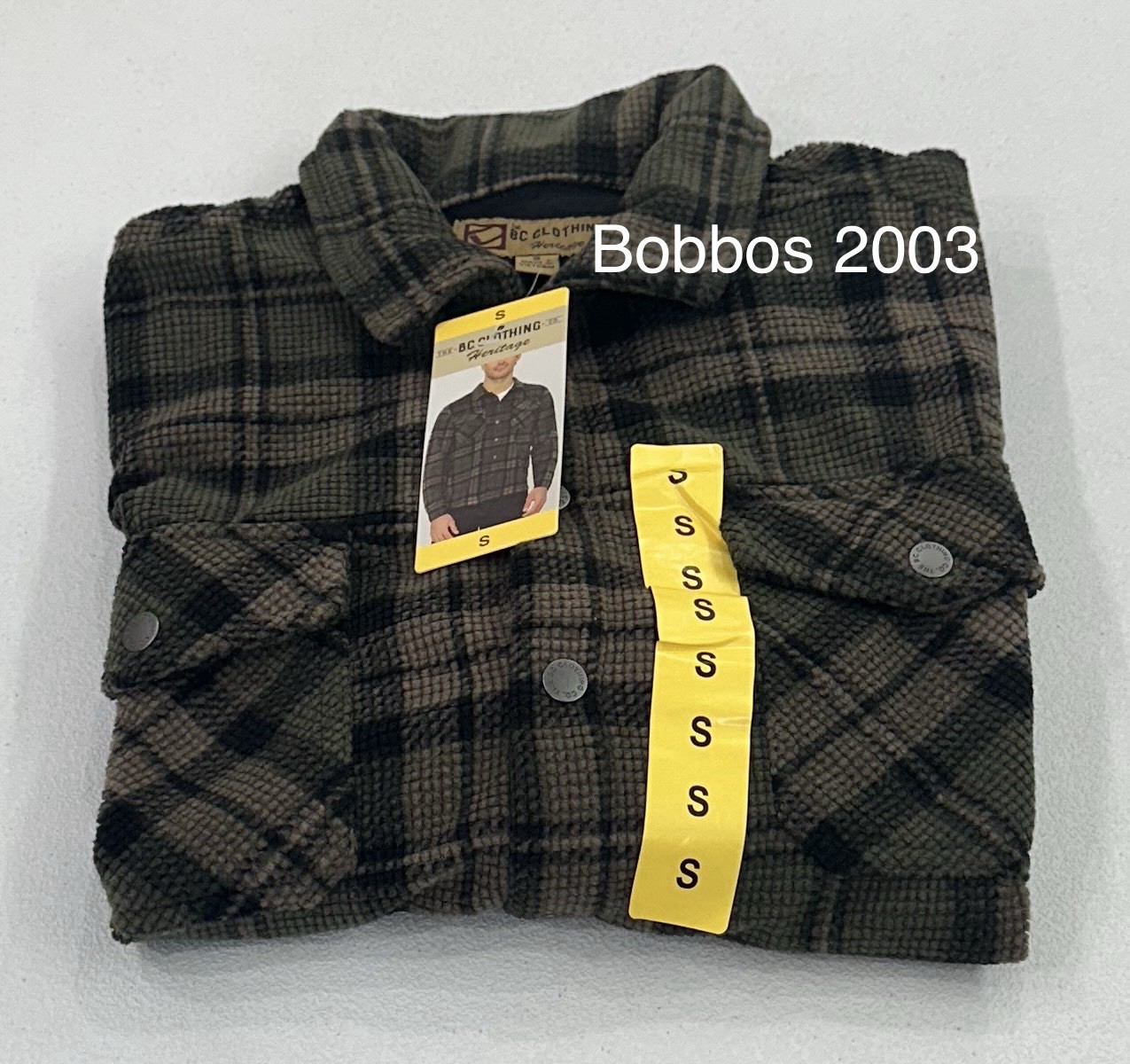 B.C. Clothing Men’s Textured Flannel Shirt, Green, Size S