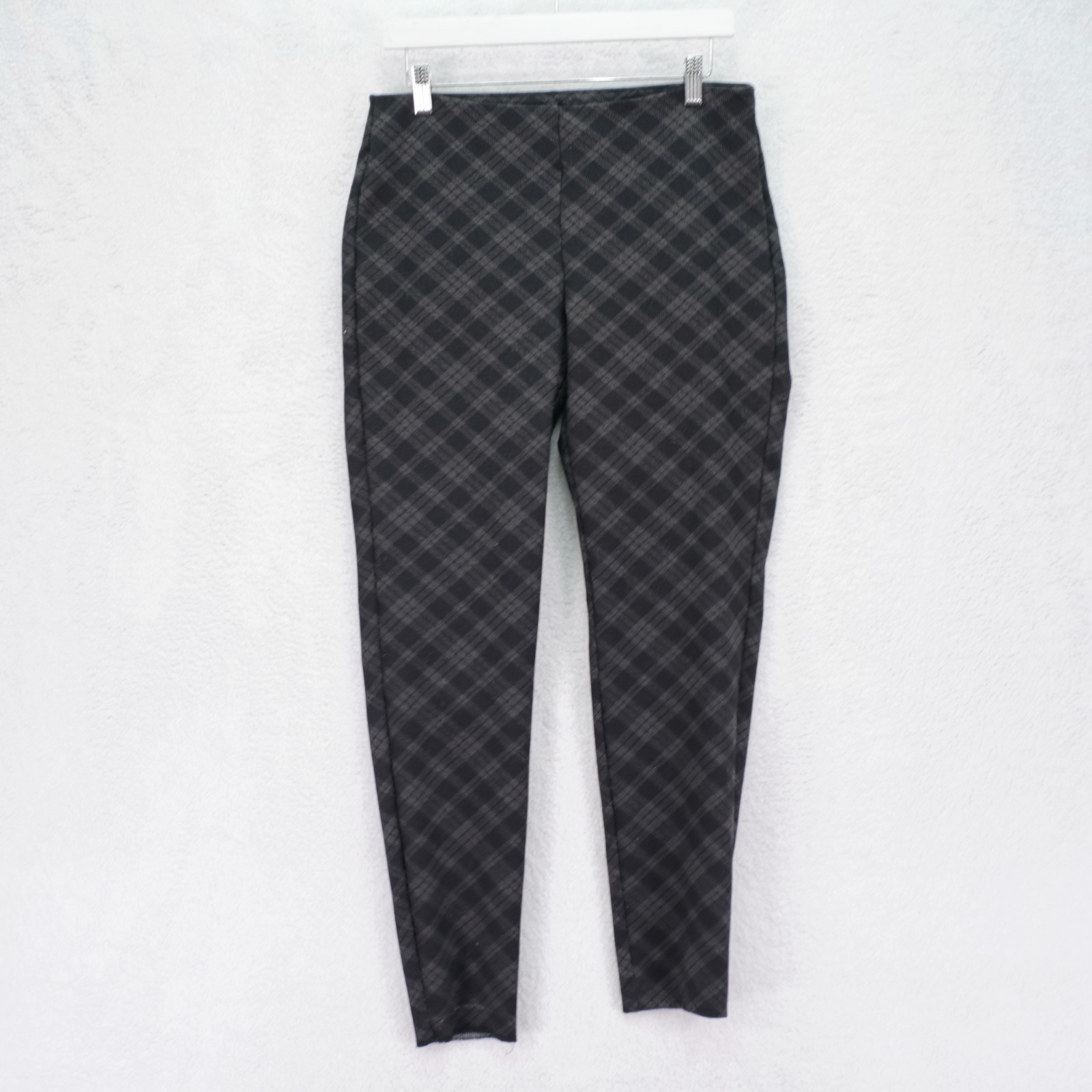 Zac & Rachel Black Plaid Leggings Pants Medium Polyester Rayon Spandex 31 / 29