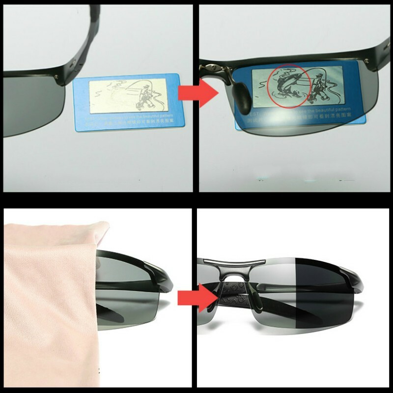 Aluminum HD Polarized Photochromic Sunglasses Men Eyewear Driving Sport Glasses