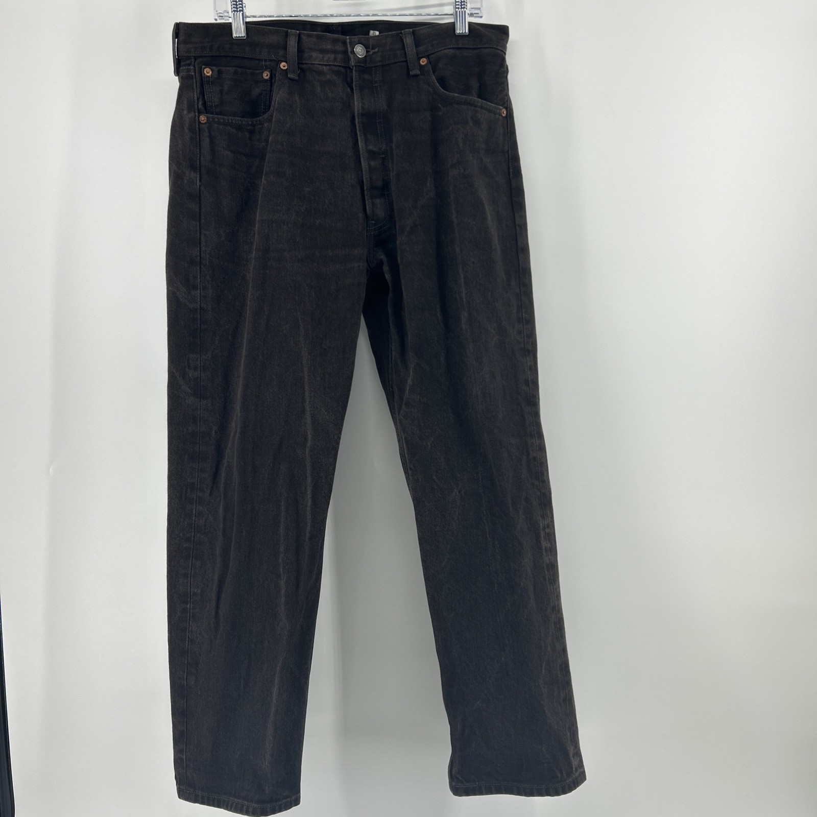 Vintage Levi’s 501XX Button Fly Jeans Mens 36 Black Wash Distressed Y2K