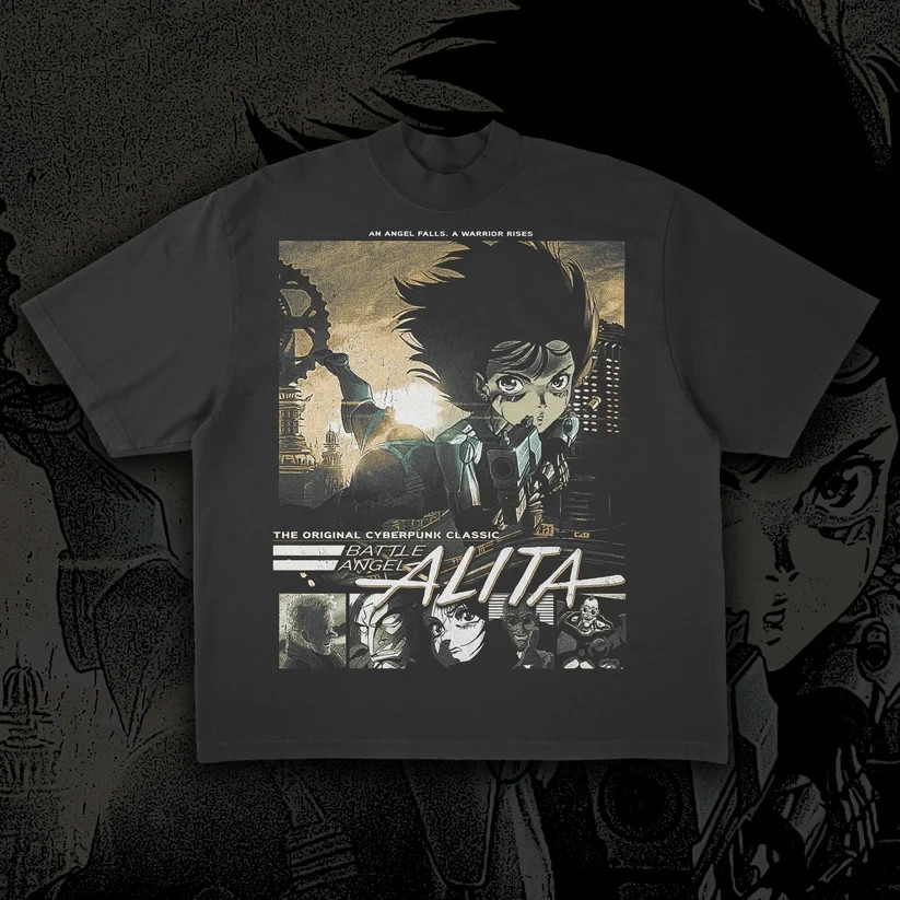 Monarch Wear Battle Angel Alita T-Shirt Cyberpunk Manga Classic Black