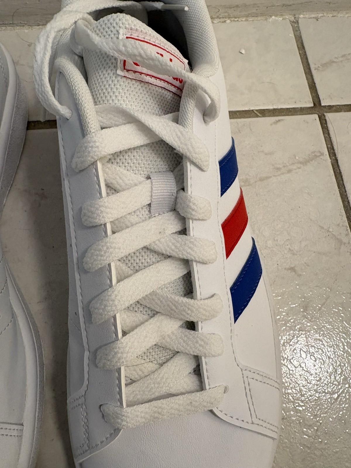 Men’s Adidas Grand Court Base White Leather Sneakers (9.5)