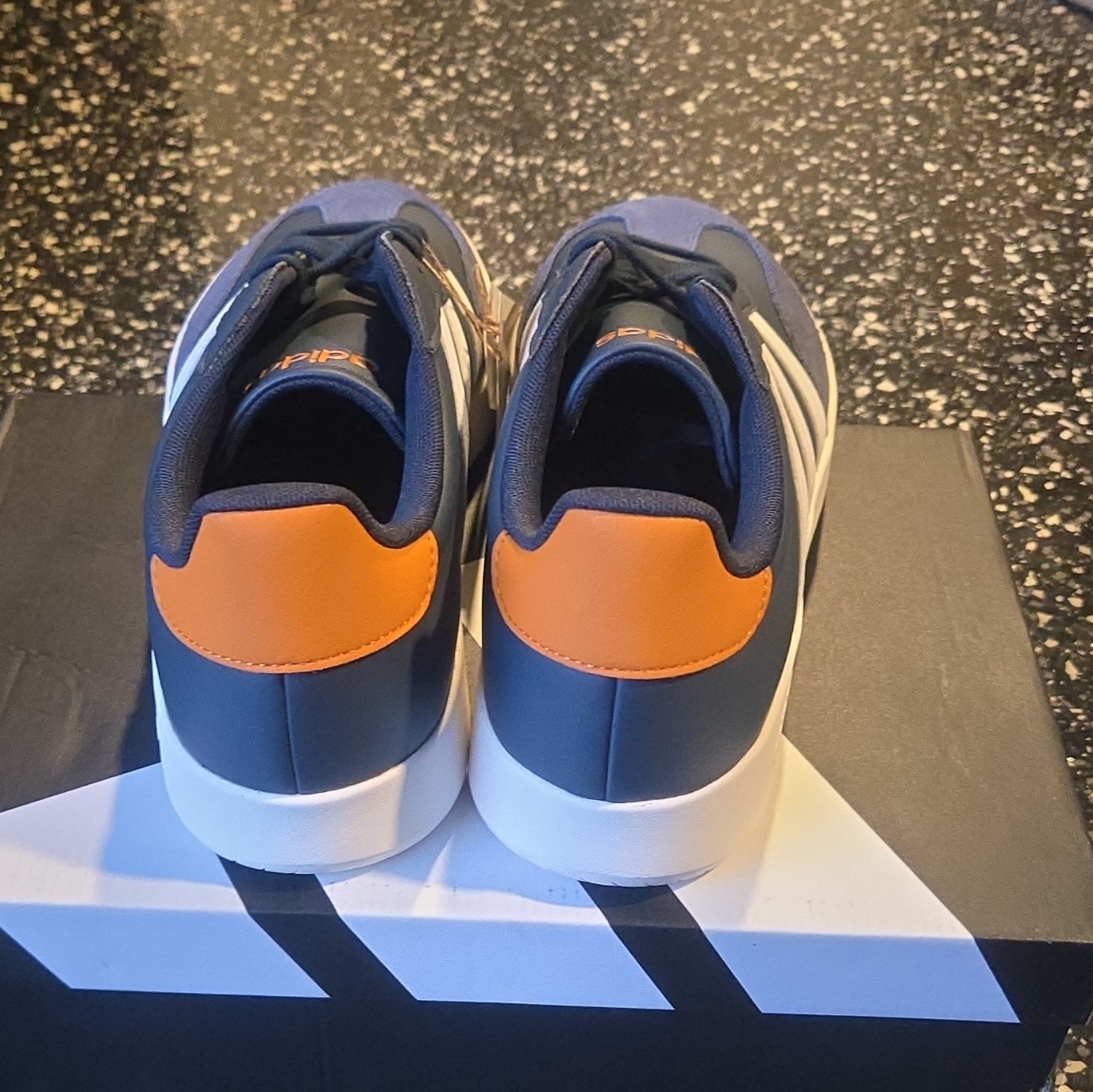 adidas Barreda Suede Lace-Up Sneakers Blue/White/Orange Men’s US 12 JI2310