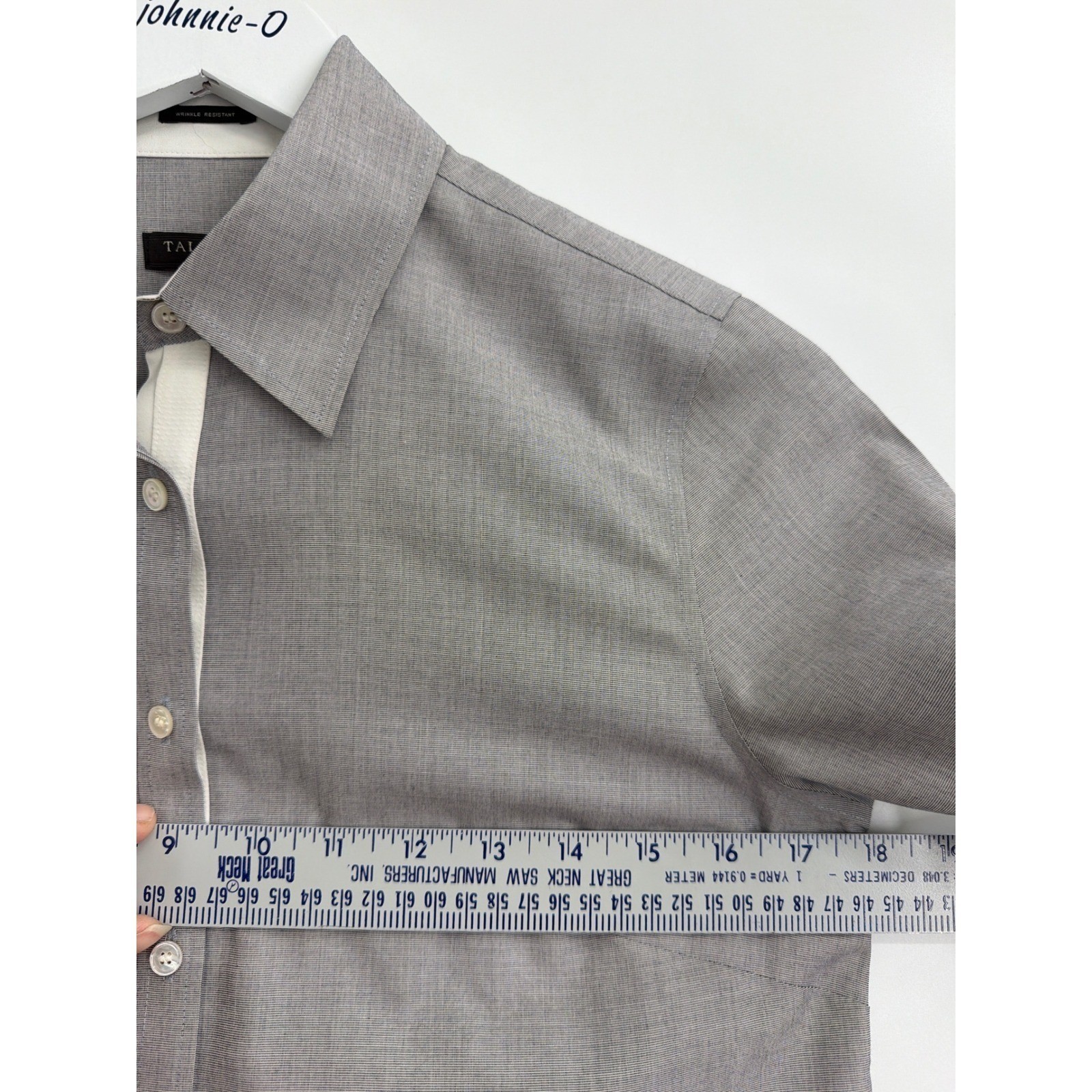 Talbots Petites Grey Wrinkle Resistant Cotton Button Down Shirt Blouse 6P