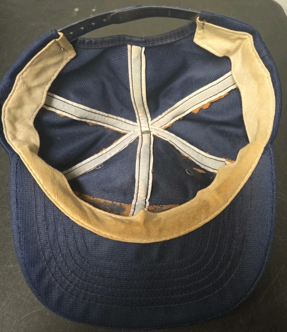 Vtg Goodyear Tires Swingster Hat Navy Blue Trucker Cap Patch
