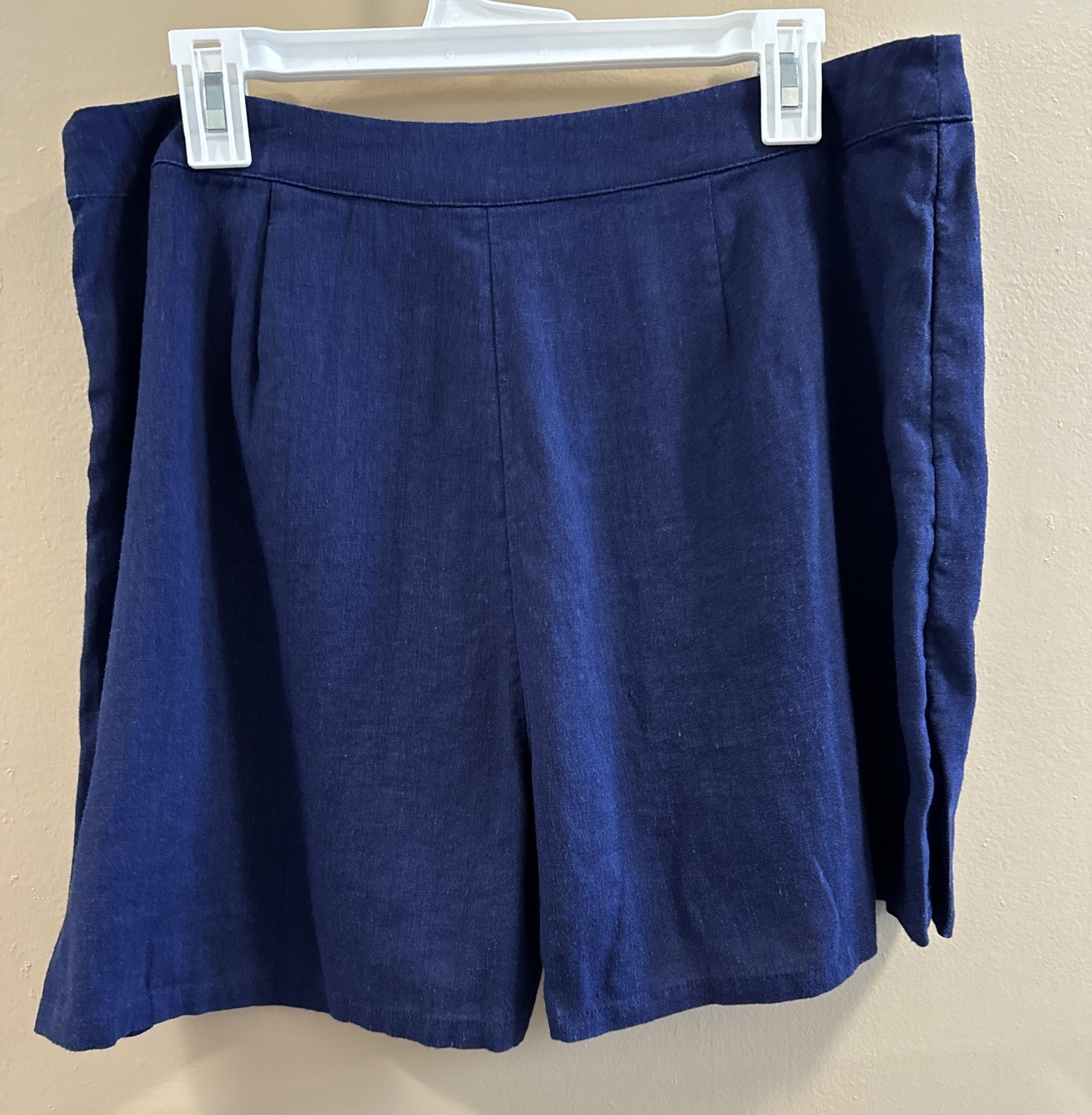 Womens 12 Blue Denim Skort, 55% Linen Blend, Side Zip, A New Day NWT