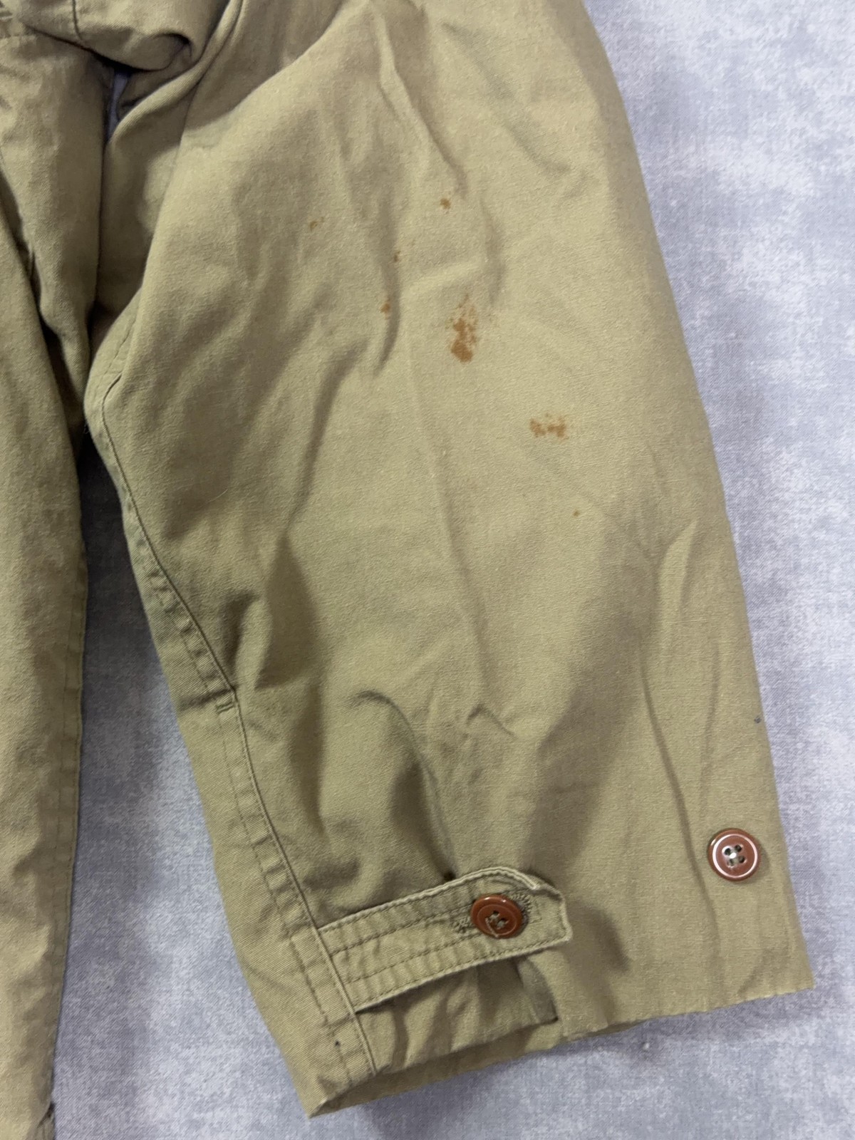Mil-Tec Jacket Mens 46 Green Field Military Cotton Canvas Lined Button Pockets