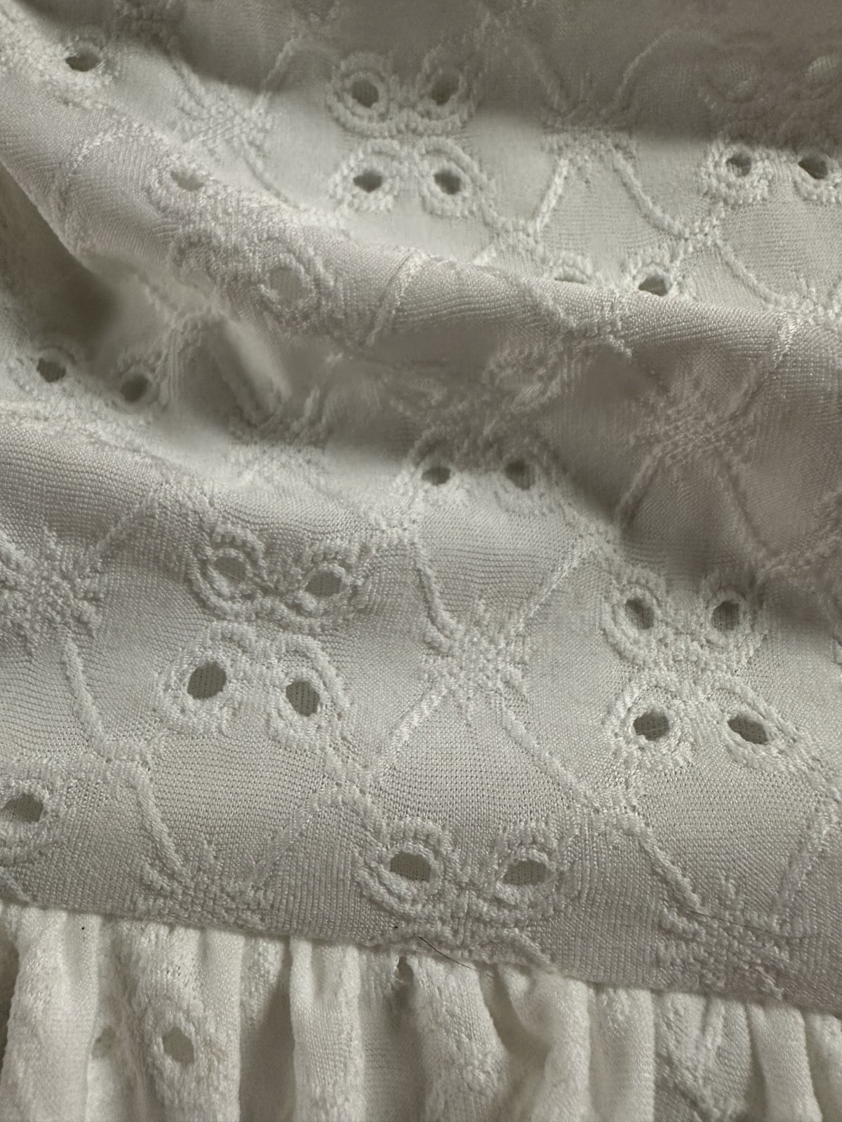 Windsor Sunshine Cutie Strapless Ruffle Eyelet Mini Dress, Size S.