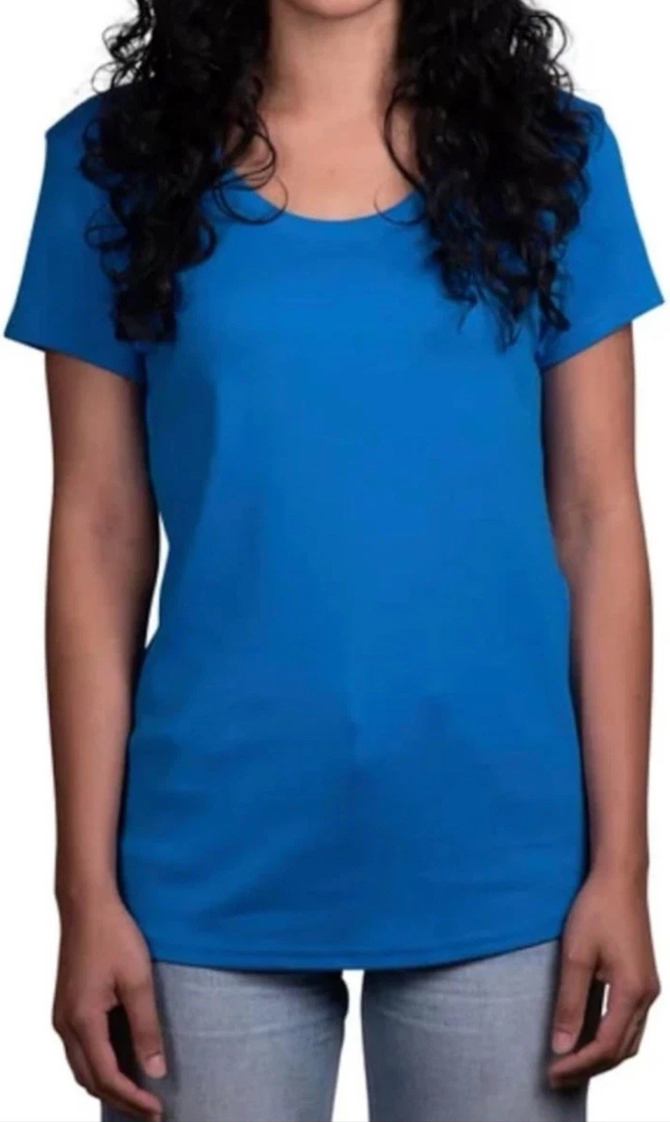 Kirkland Signature Ladies’ Pima Cotton Tee, Blue, Size Small, 100% Pima Cotton..