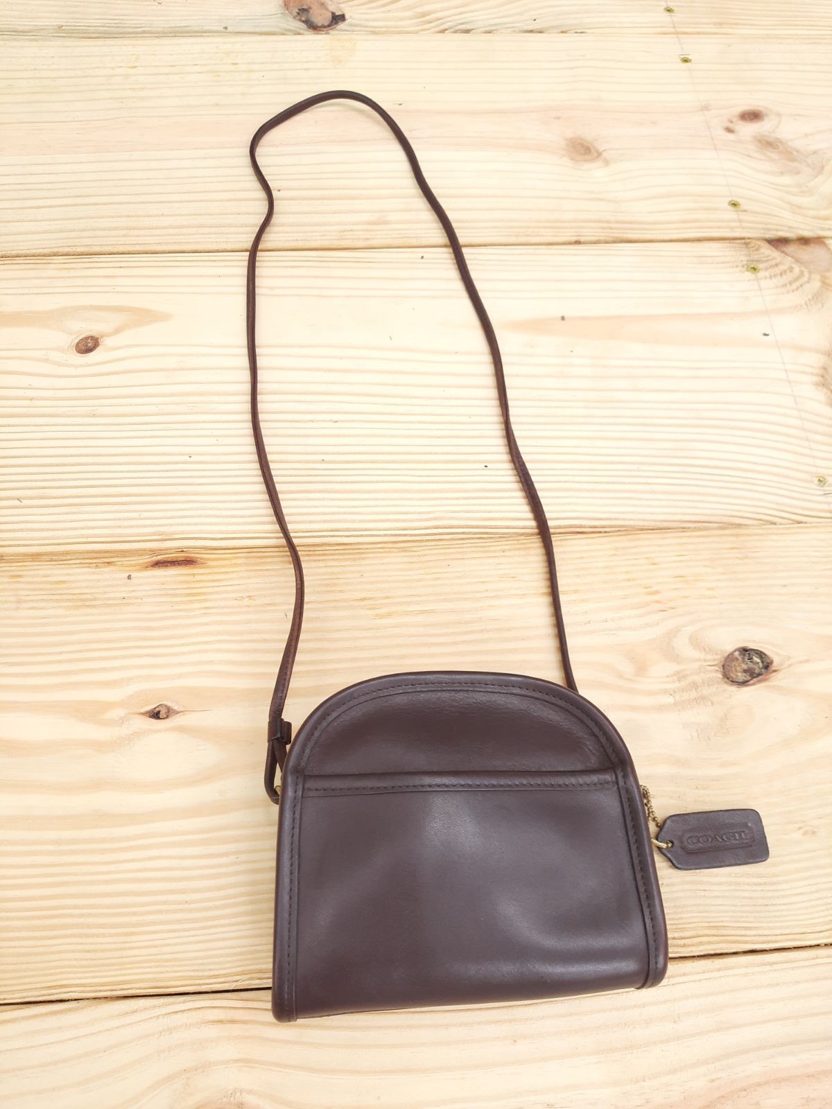 🔥Vintage Coach Abbie Zip #9017 Crossbody Bag Mahogany Leather Made in USA, EUC