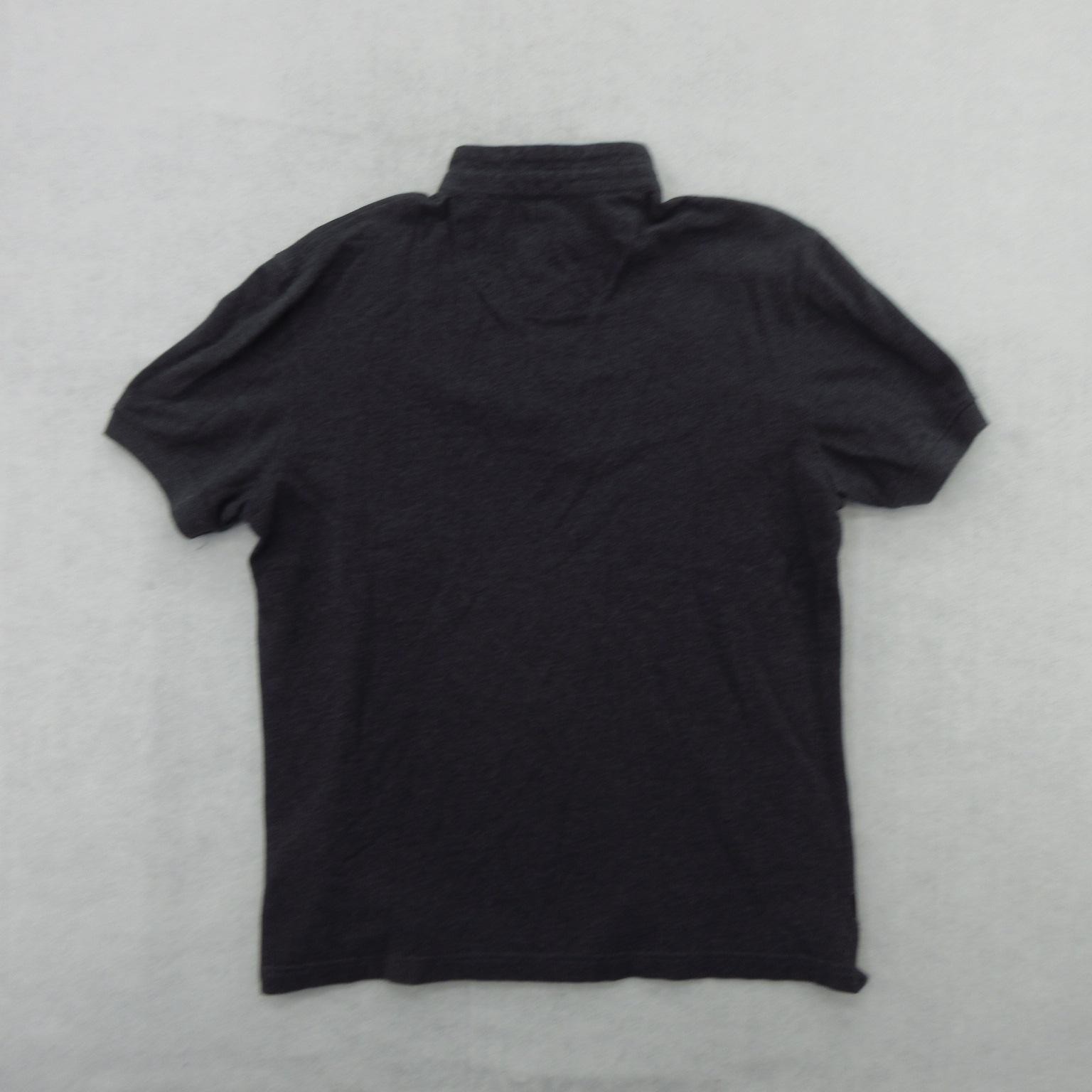 7 Diamonds Polo Shirt Mens Large Black Made Well Band Collar Cotton Short Sleeve