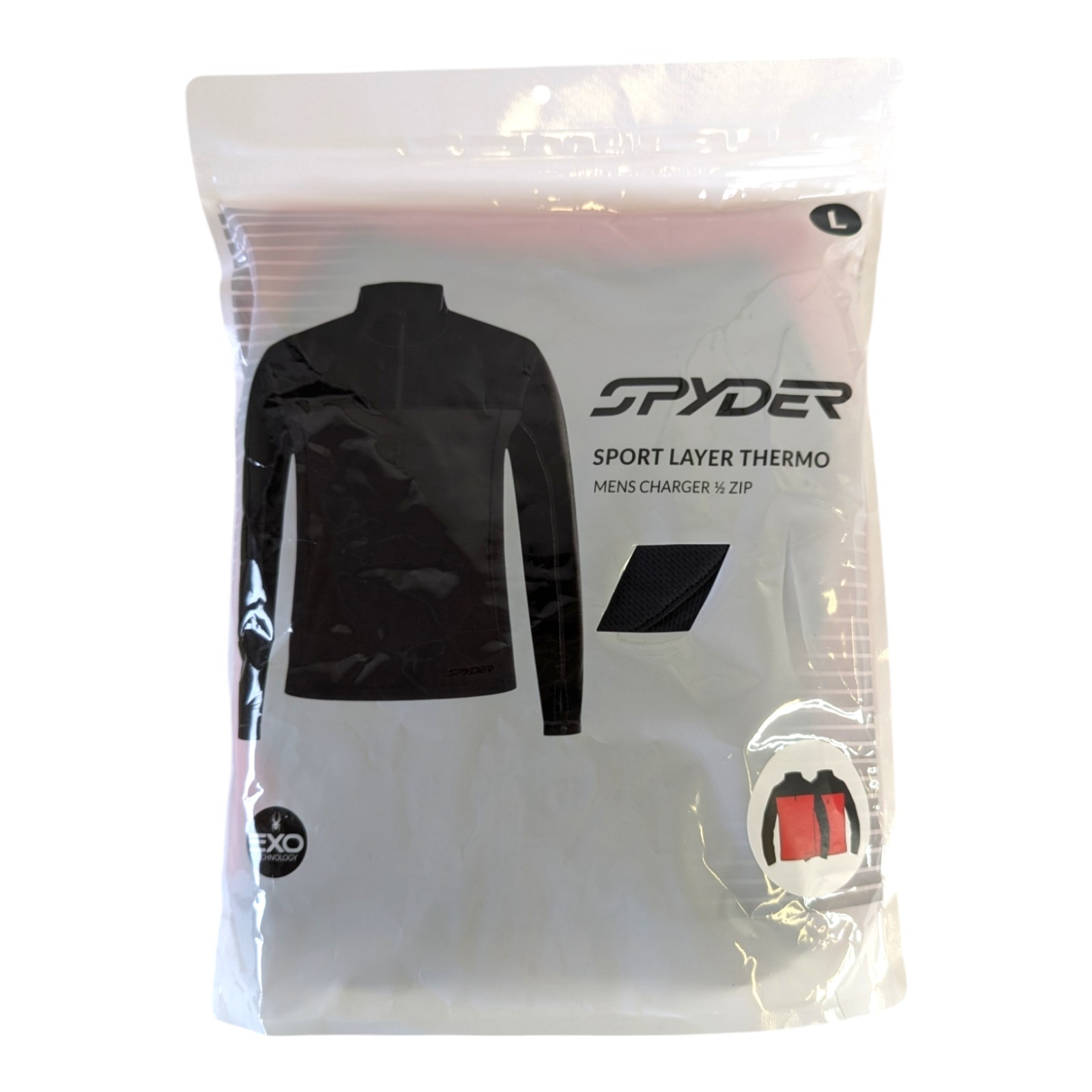 Spyder Mens Large Red Charger 1/2 Zip Sport Layer Thermo Stretch Pullover Shirt