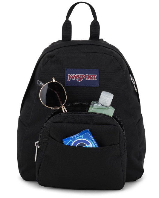JanSport Half Pint Mini Backpack Black Lightweight Travel Daypack 10.2L