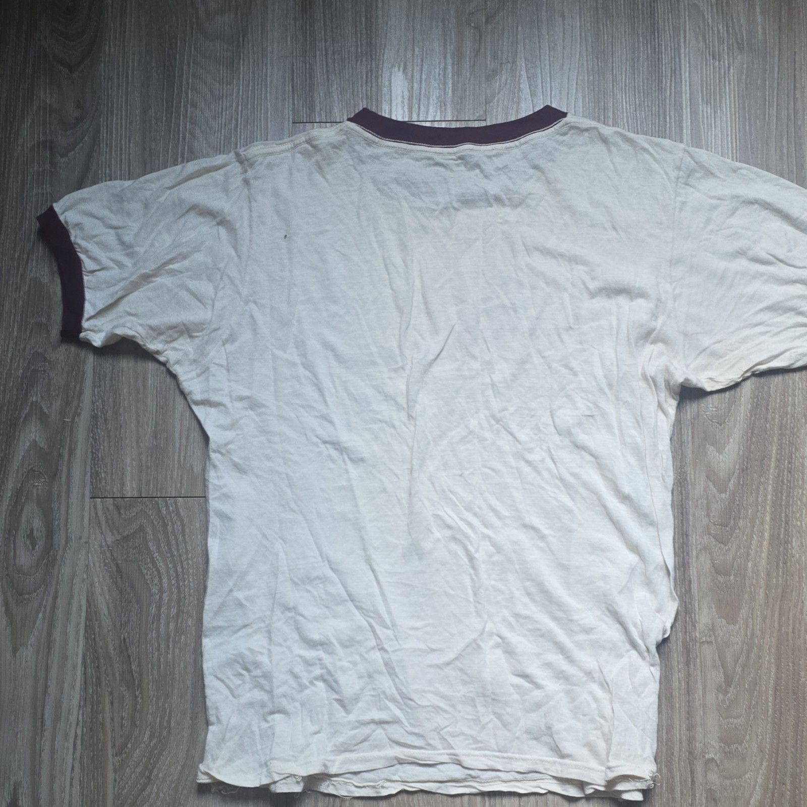 John Galt Newport Rhode Island Graphic Ringer T-Shirt S/M Cotton White/Burgundy