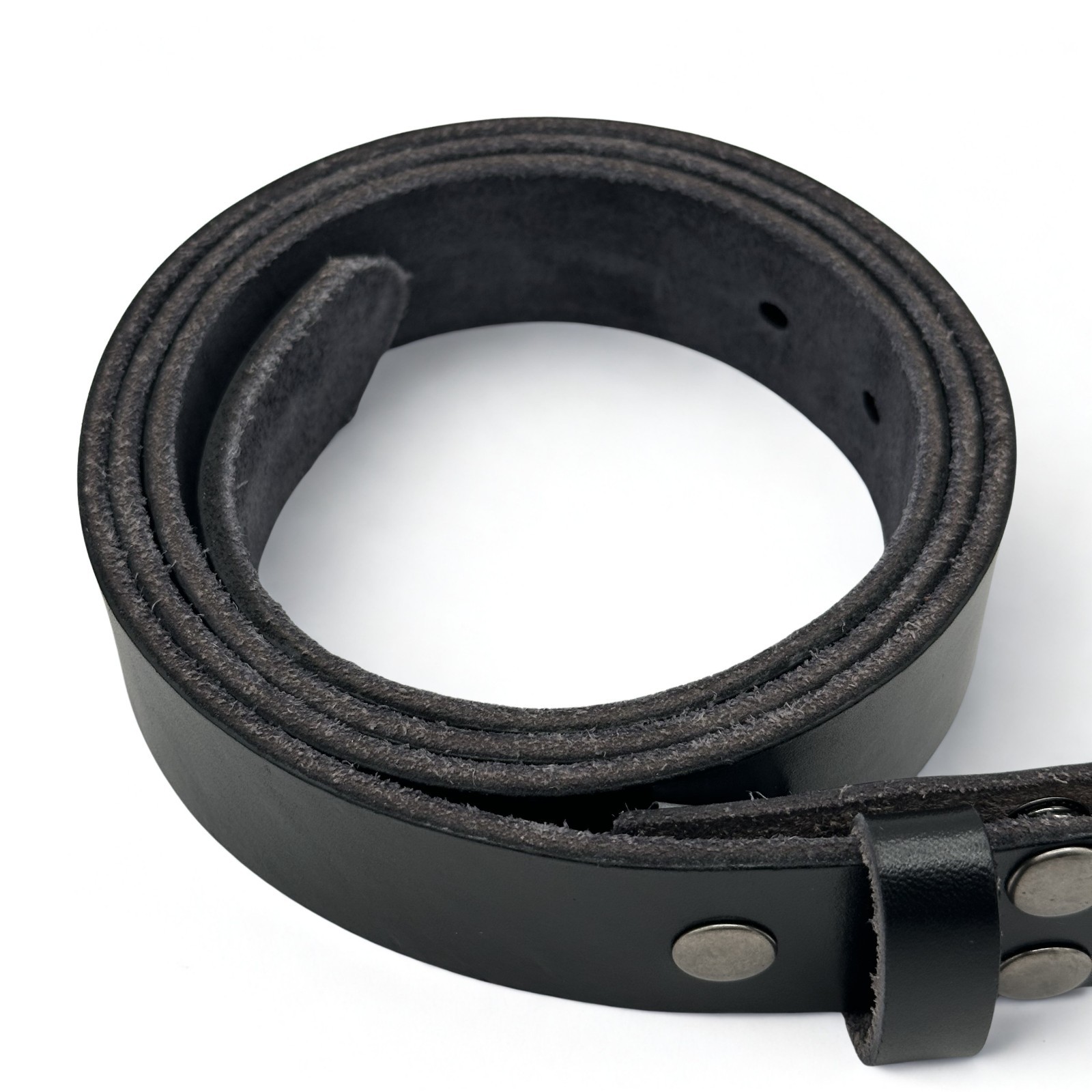 Men’s Genuine Buffalo Full Grain Leather Black Belt Width 1.35″ US Made