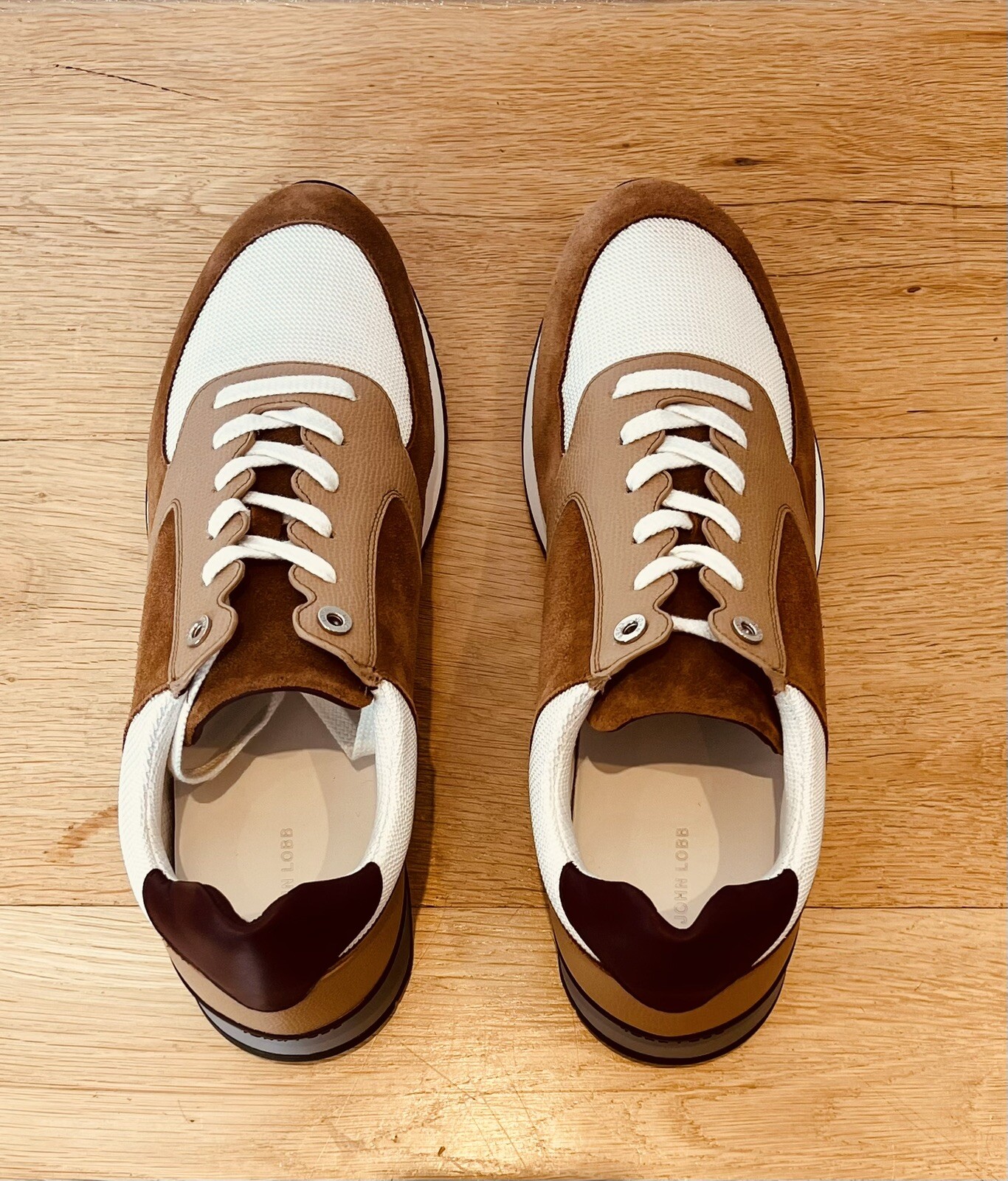 John Lobb Foundry Mens Cognac Suede Trainers Sneakers UK 10.5 EU 44.5 £975 New