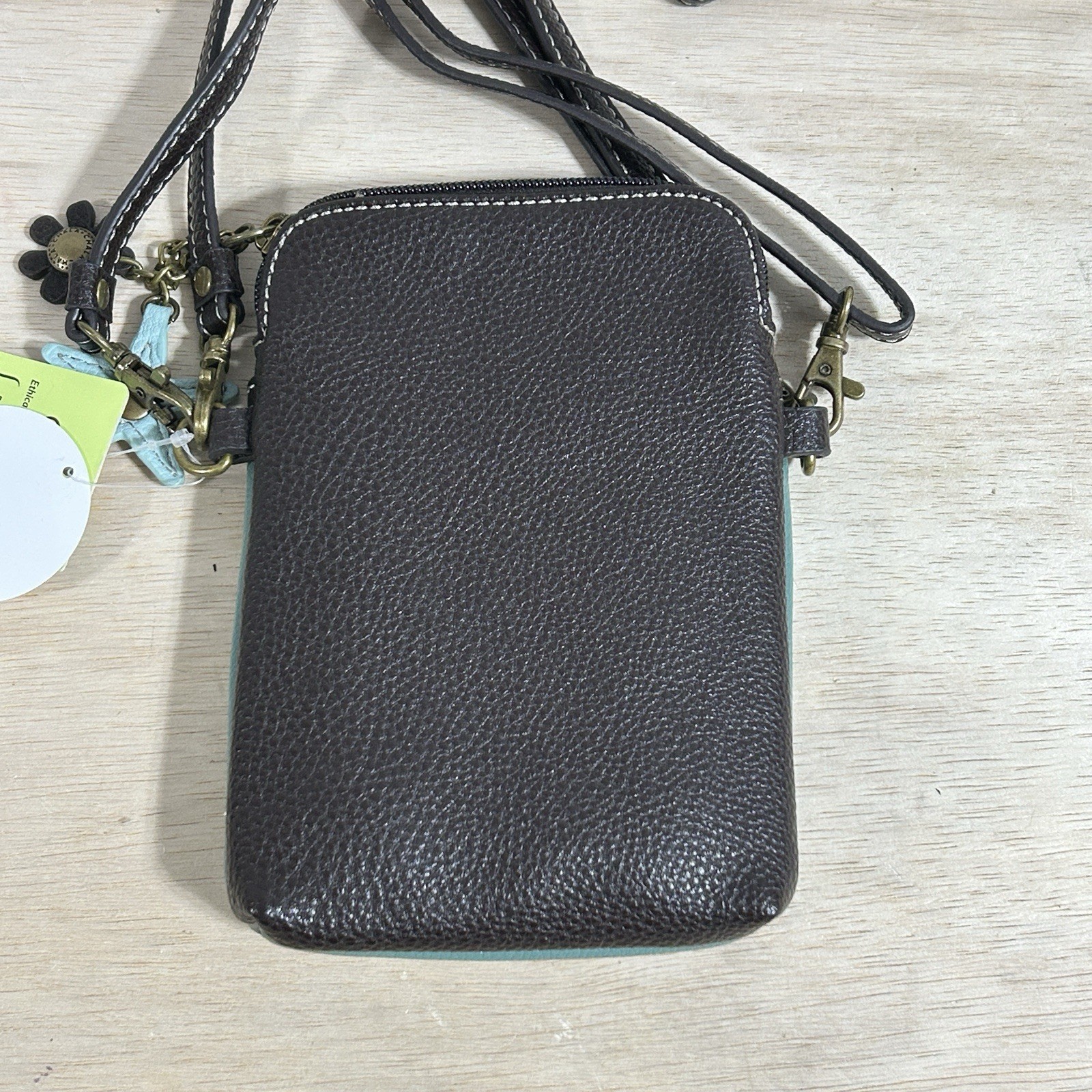 New Chala Cell Phone Crossbody Bag Purse Pouch Ocean Sand Dollar / Teal Vegan