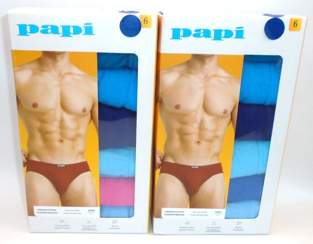 NEW MEN’S “PAPI 100% PREMIUM COTTON 6 PACK LOW RISE BRIEFS” Choose!