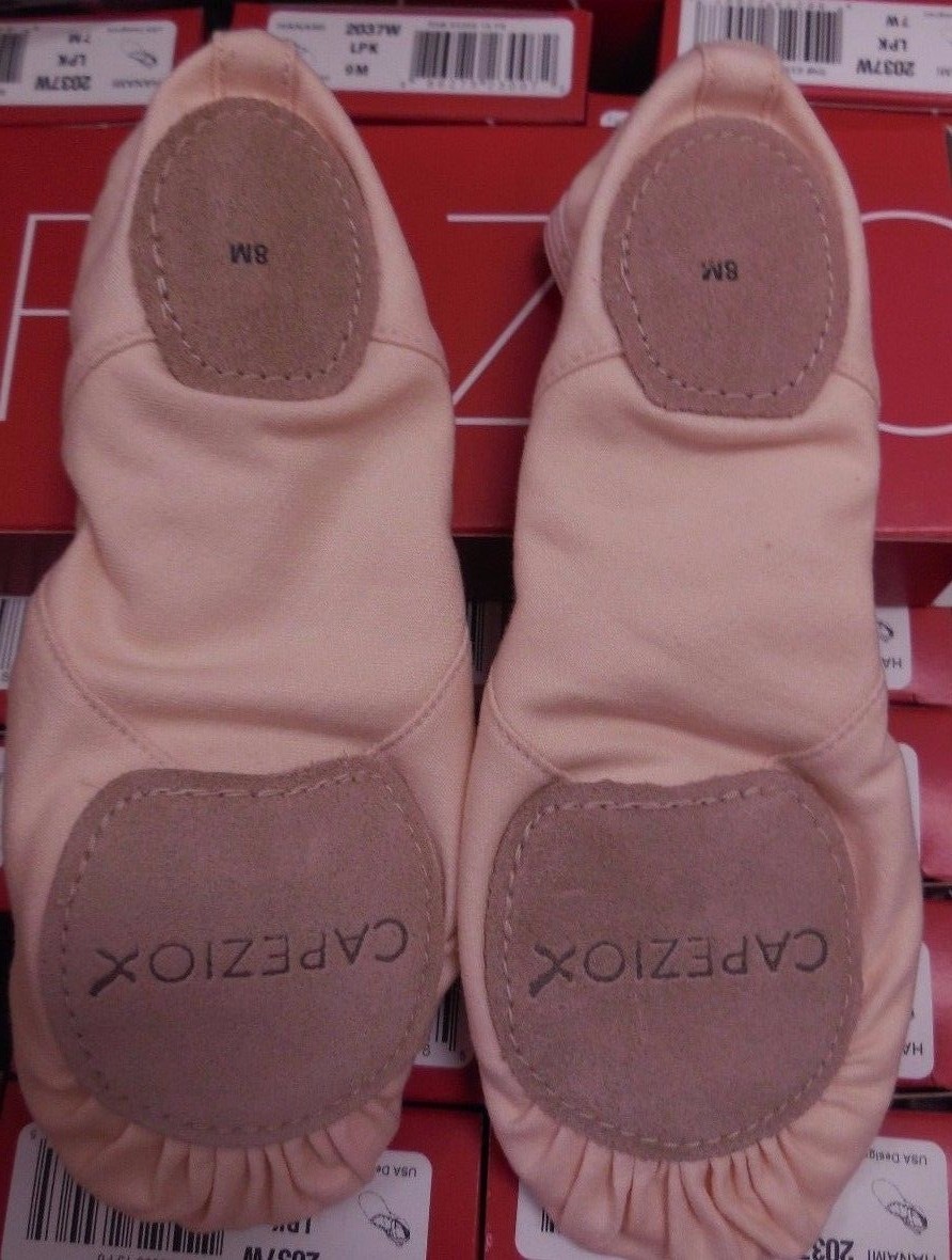 Capezio 2037W pink stretch canvas soft ballet shoes Hanami RUN SMALL