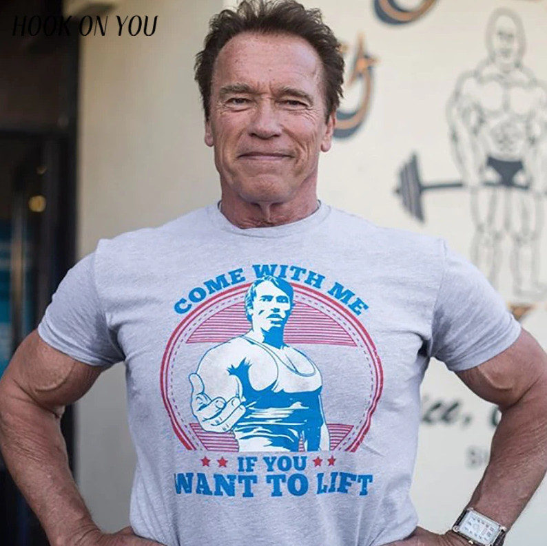 Come with Me if You Want to Lift Workout Bodybuilding Muscle Arnold T-shirt New