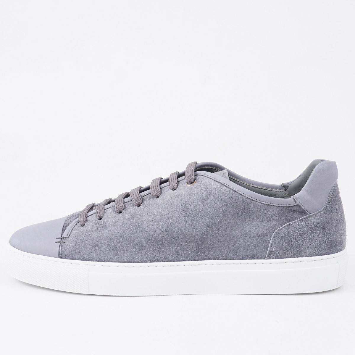 Brett Johnson Low-Top Gray Calf Suede and Leather Sneaker US 9.5 (Eu 42.5) Shoes