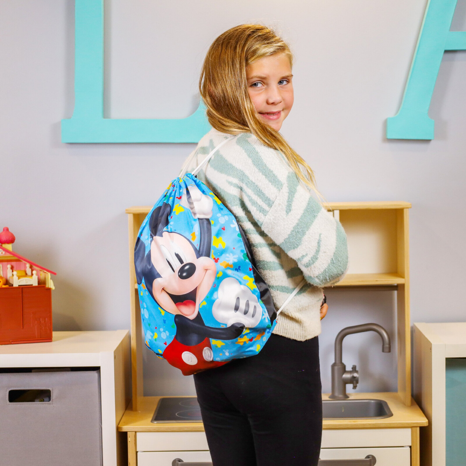 18 Inch Kids Licensed Cartoon Cinch Bag Travel Backpack Drawstring Tote