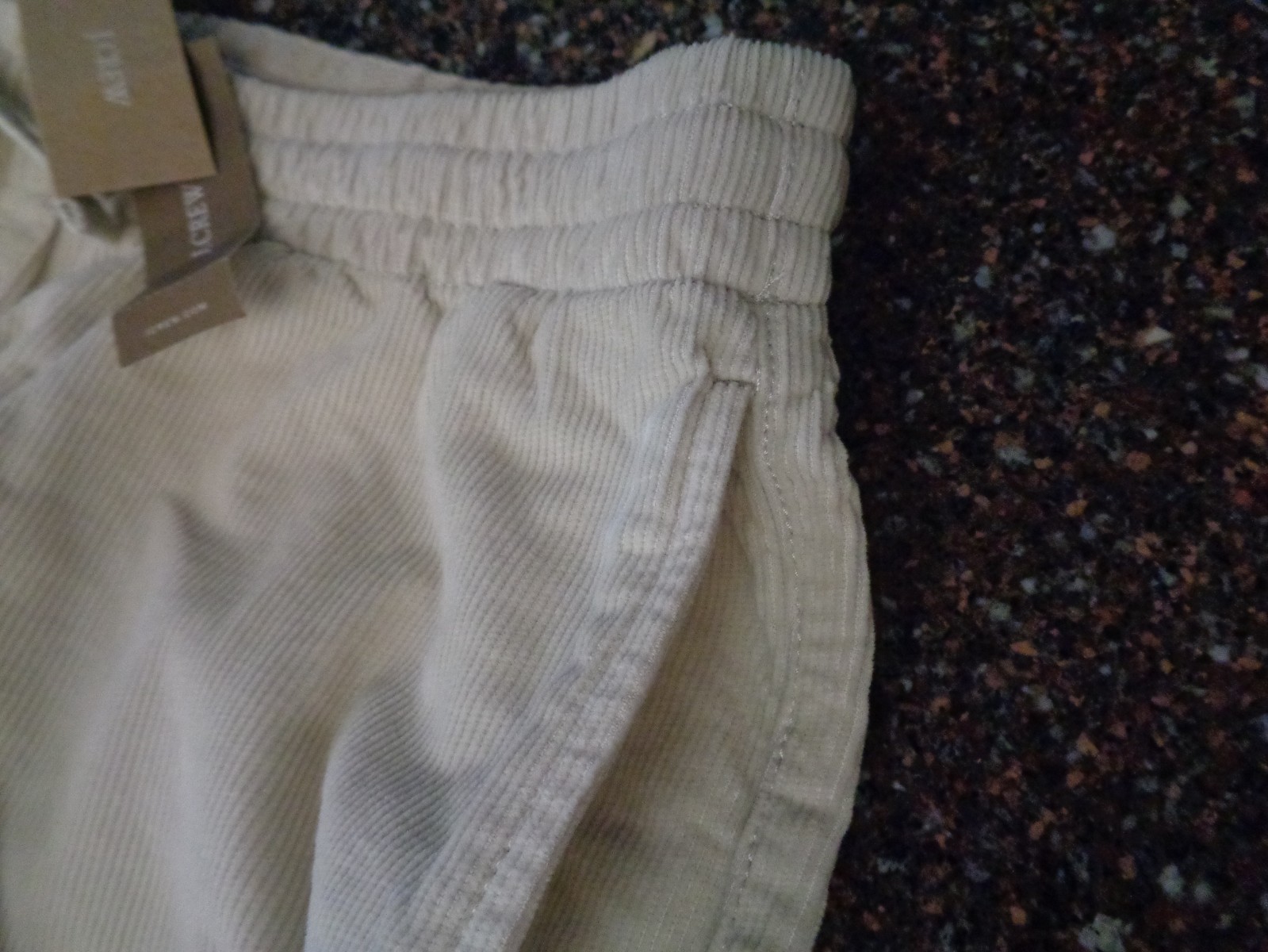 J.CREW Men’s Large Corduroy Drawstring Short Stone 5″ Elastic Waist Shorts NWT