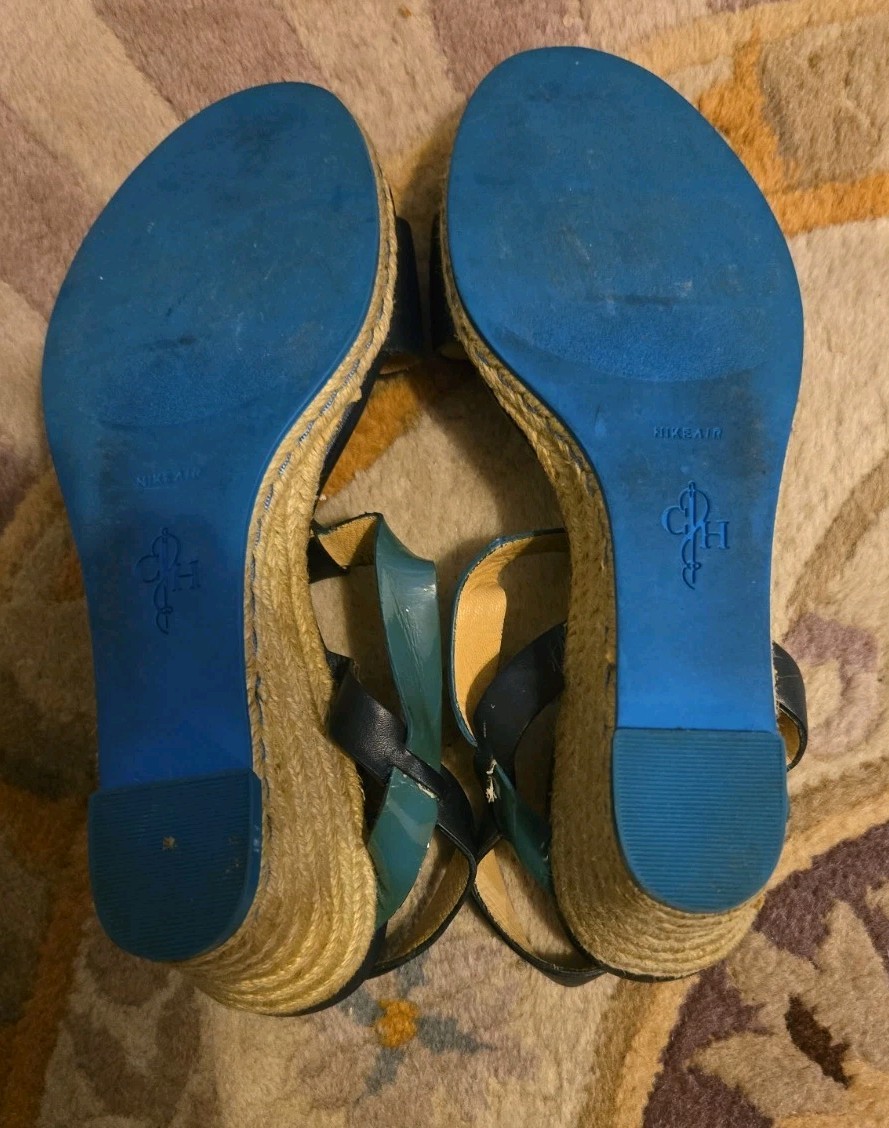 Cole Haan Leather Espadrilles In Shades of Blue Size 8.5M Women’s