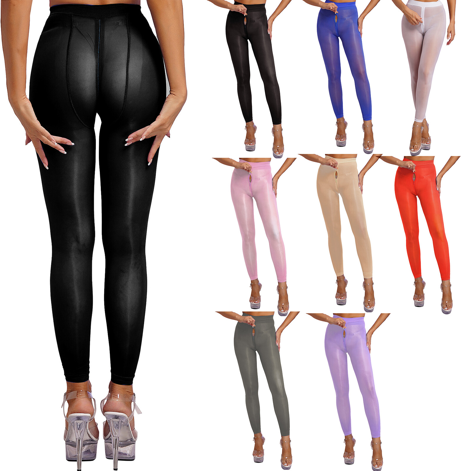US Womens Pantyhose Tights Compression Lingerie Fitness Trousers Solid Color
