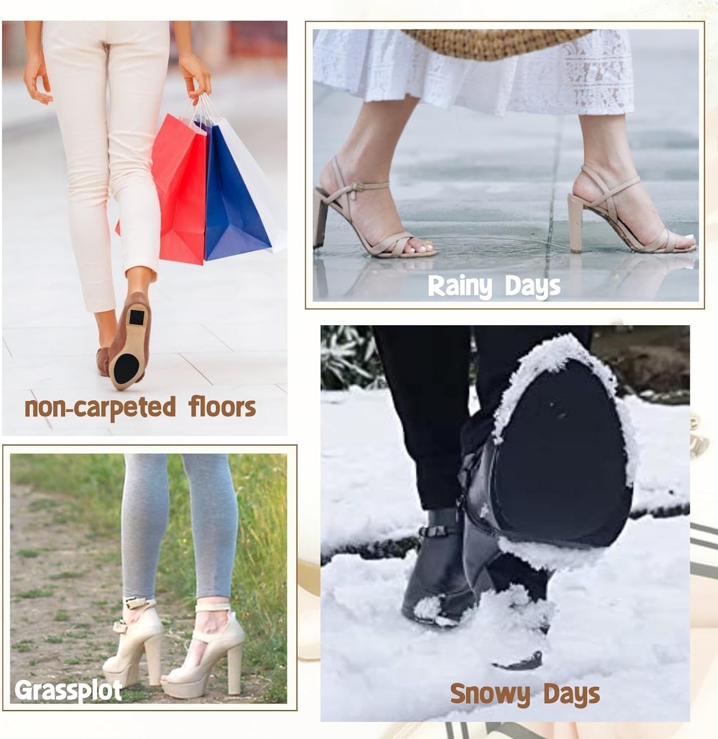 Non-Slip Shoe Pads, Sole Protectors for Bottom of Shoes, 6PCS Black