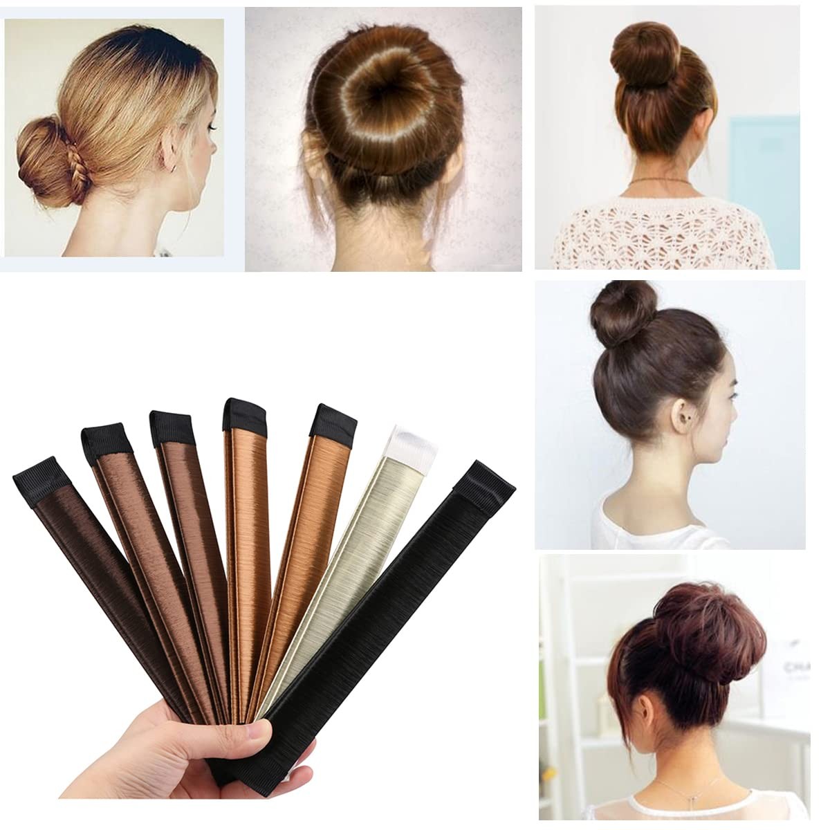 KISSBUTY Bun Maker (7 Count) – Hair Donut for French 1 Count (Pack of 7)